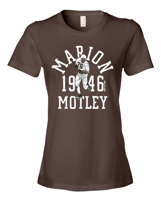 "Marion Motley Throwback" Design on Brown - Only in Clev 3XL-Women-s-short-sleeve
