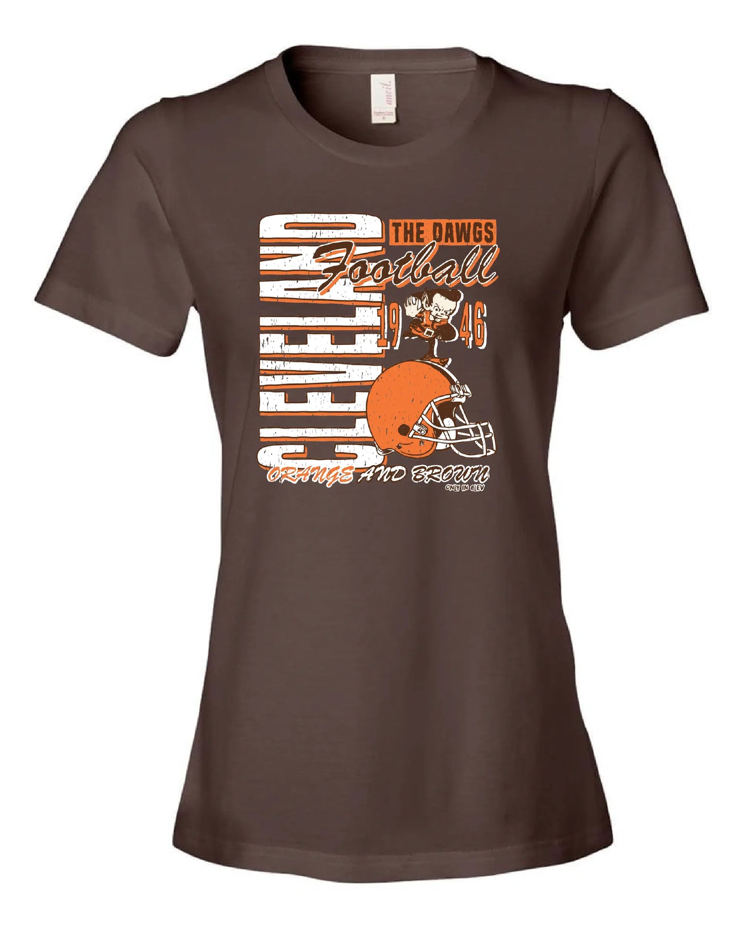 "Old School Vintage Design" on Brown - Only in Clev 3XL-Women-s-short-sleeve