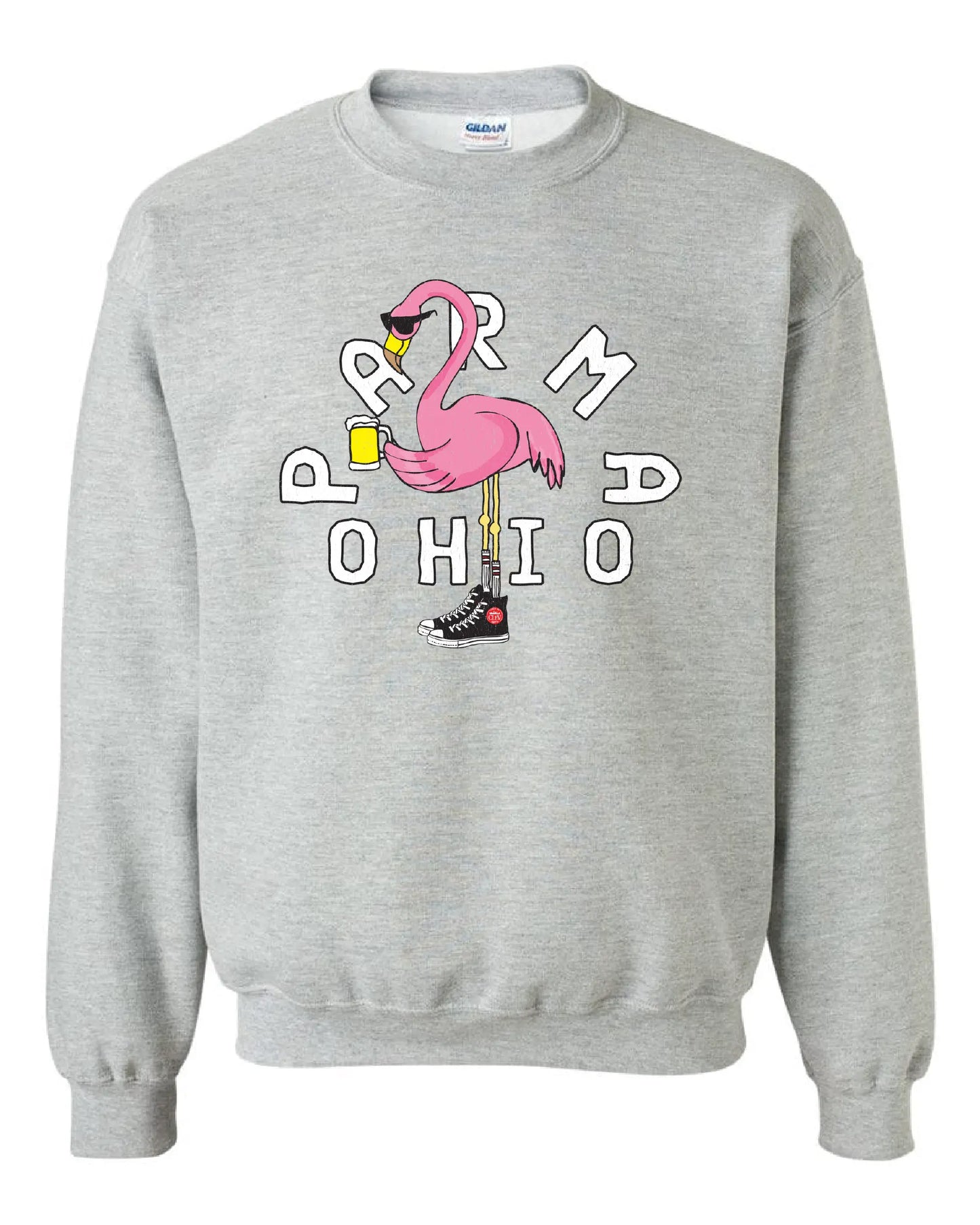 "Parma Flamingo" Design on Gray - Only in Clev