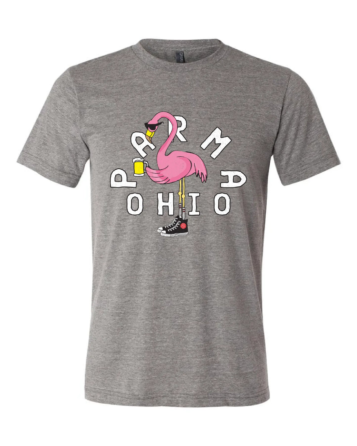 "Parma Flamingo" Design on Gray - Only in Clev