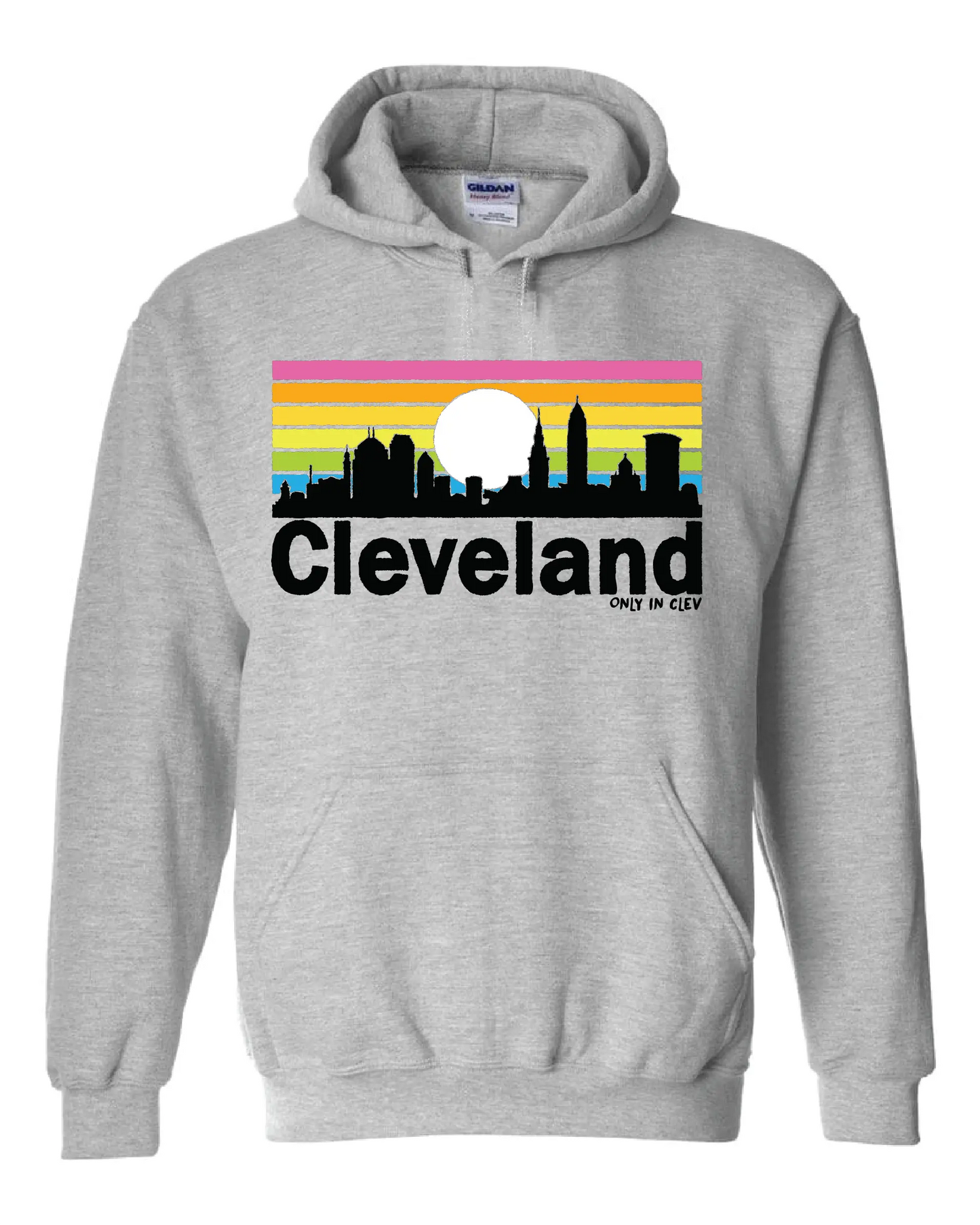 Cleveland Rainbow" design on Gray - Only in Clev 3XL-Hoodies