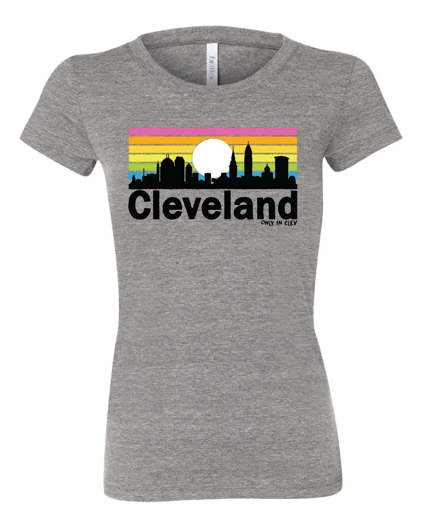 Cleveland Rainbow" design on Gray - Only in Clev 2XL-Women-s-Short-Sleeve-T-Shirt