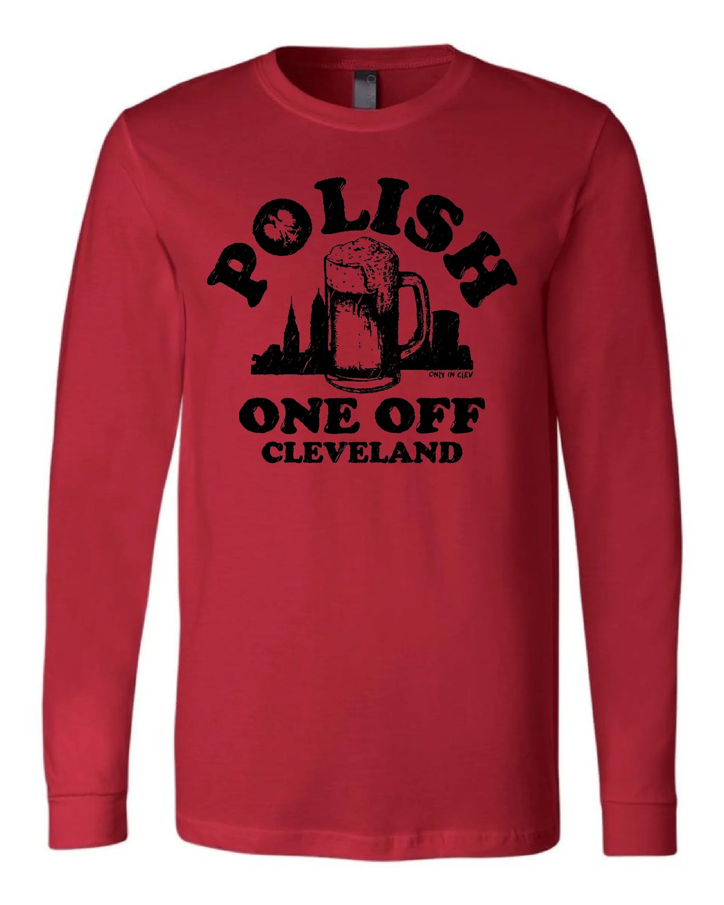 "Polish One Off" Design on Red - Only in Clev 3XL-Unisex-Long-Sleeve-T-Shirt