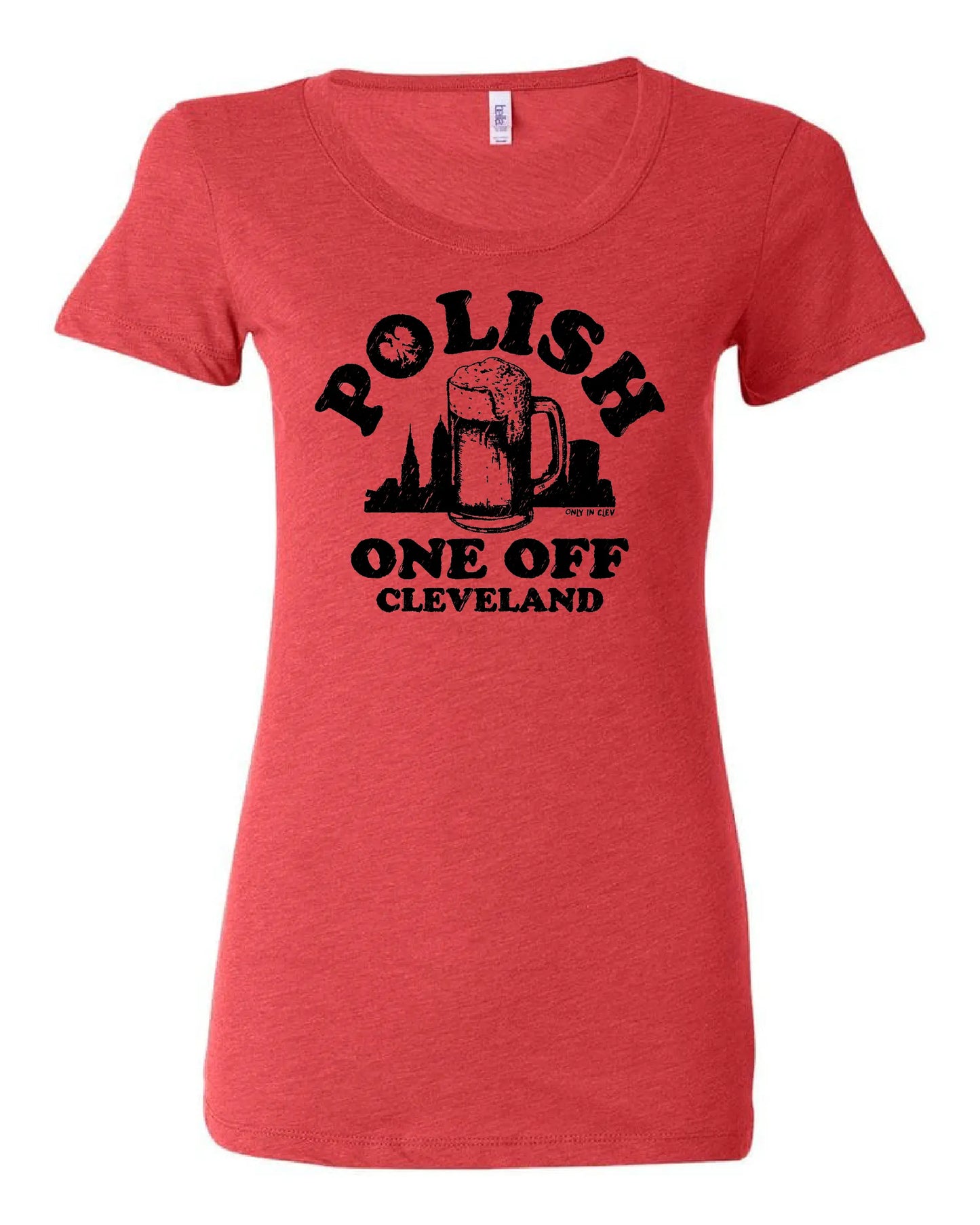"Polish One Off" Design on Red - Only in Clev 2XL-Women-s-Short-Sleeve-T-Shirt