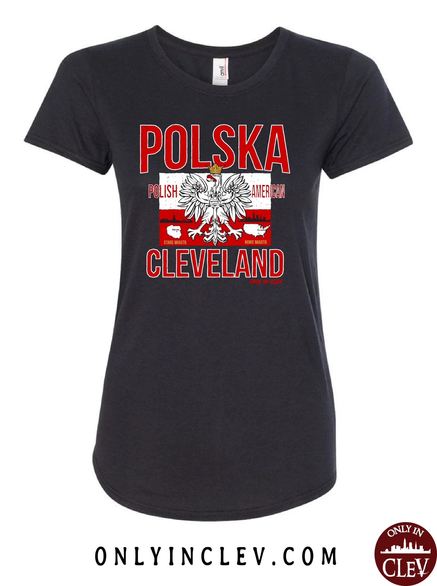 "Polska Cleveland" Design on Black - Only in Clev