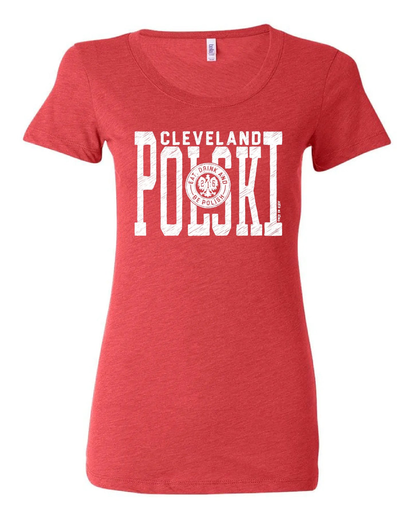 "Polski Eat Drink & Be Polish" Design on Red - Only in Clev 2XL-Women-s-Short-Sleeve-T-Shirt