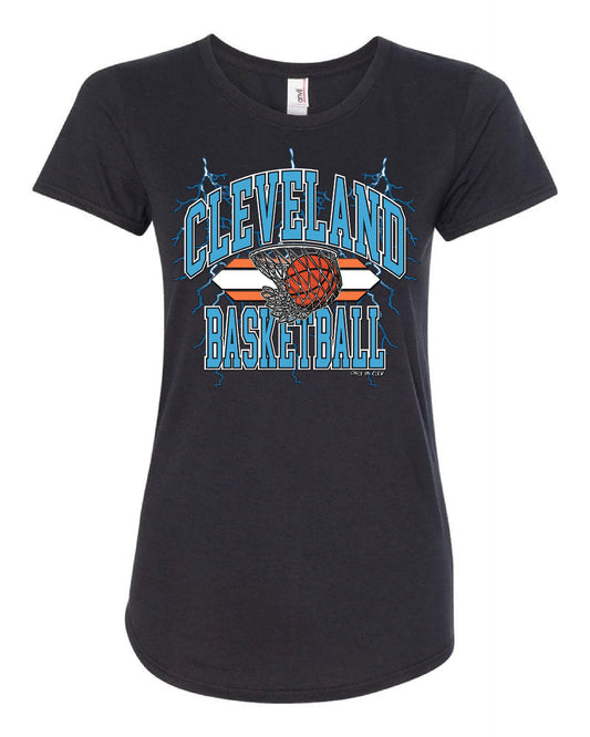 "Cleveland Basketball Vintage 90's" Royal design on Black - Only in Clev