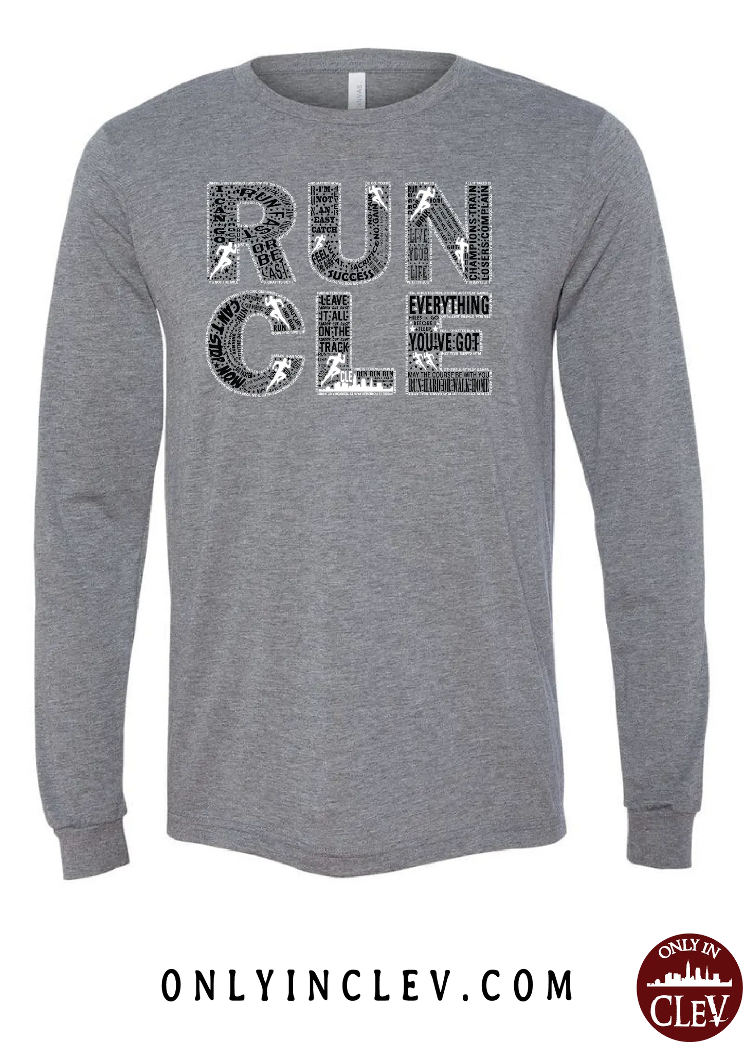 "RUN CLE" Men's on Gray - Only in Clev