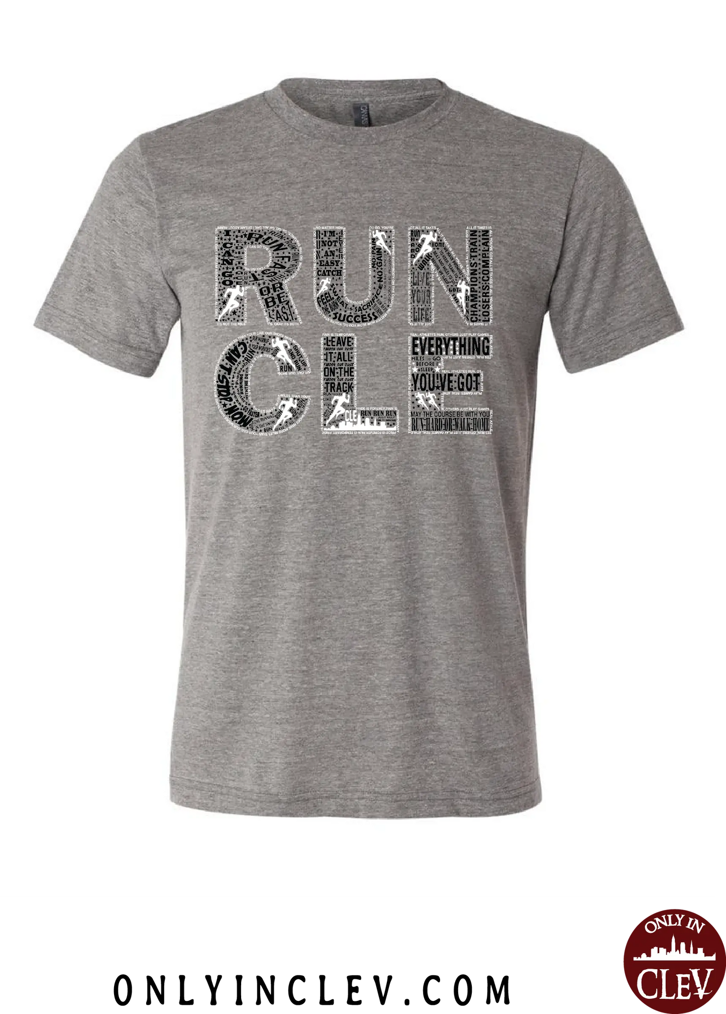 "RUN CLE" Men's on Gray - Only in Clev