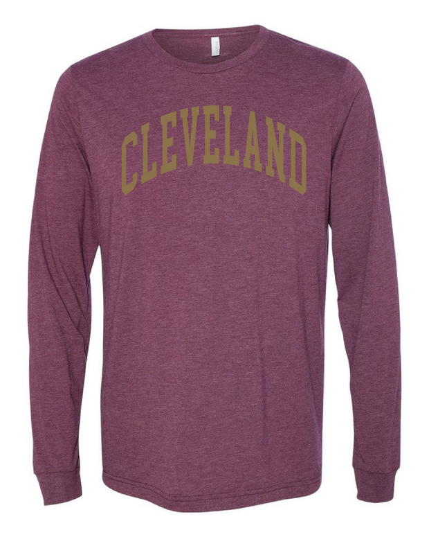 "Cleveland Block Gold" Basketball on Maroon