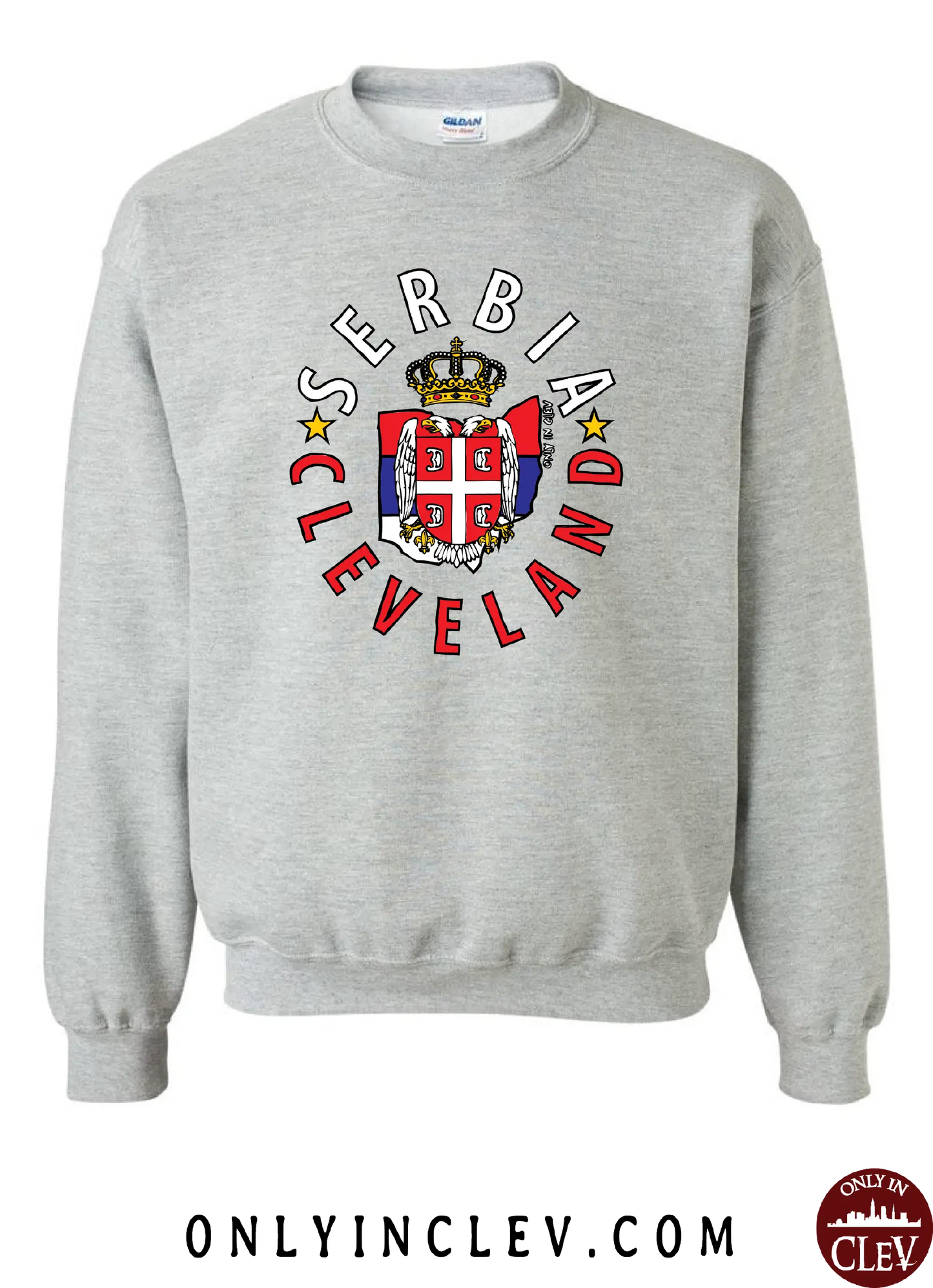 "Cleveland Serbian" Design on Gray - Only in Clev