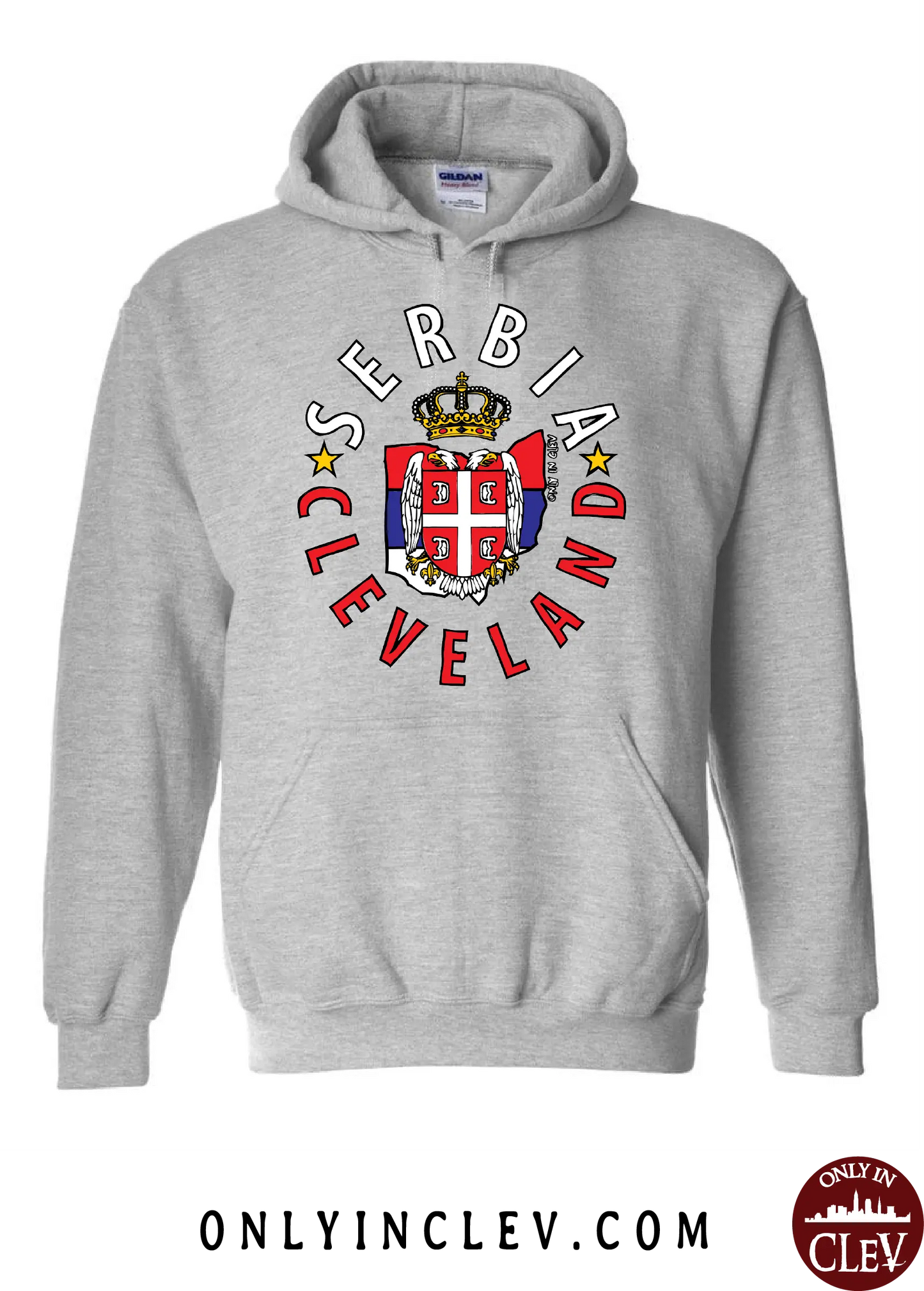 "Cleveland Serbian" Design on Gray - Only in Clev