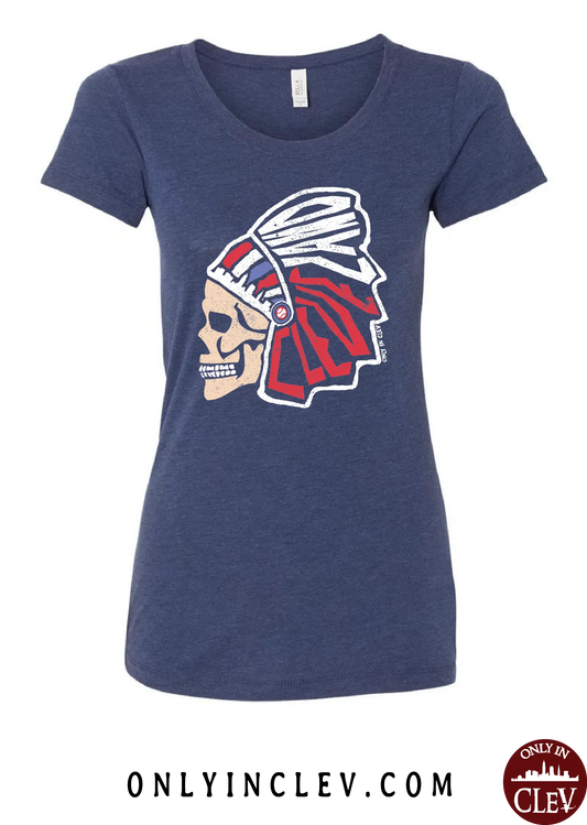 "Cleveland Skull Design" on Navy - Only in Clev