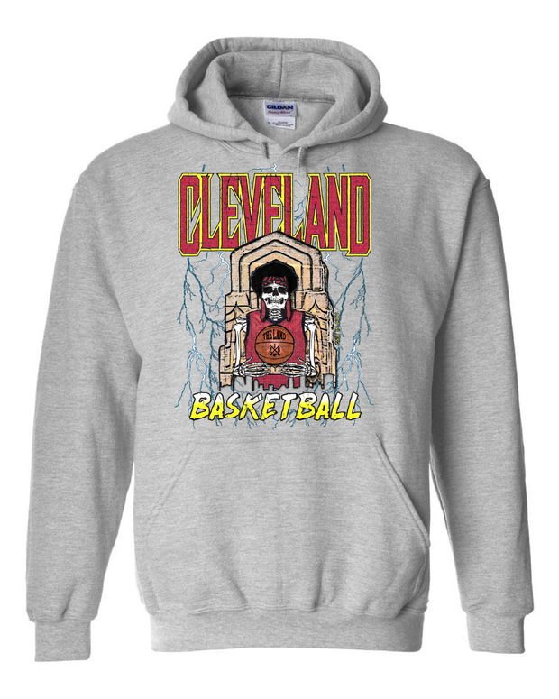 "Cleveland Basketball Skull" Design on Gray