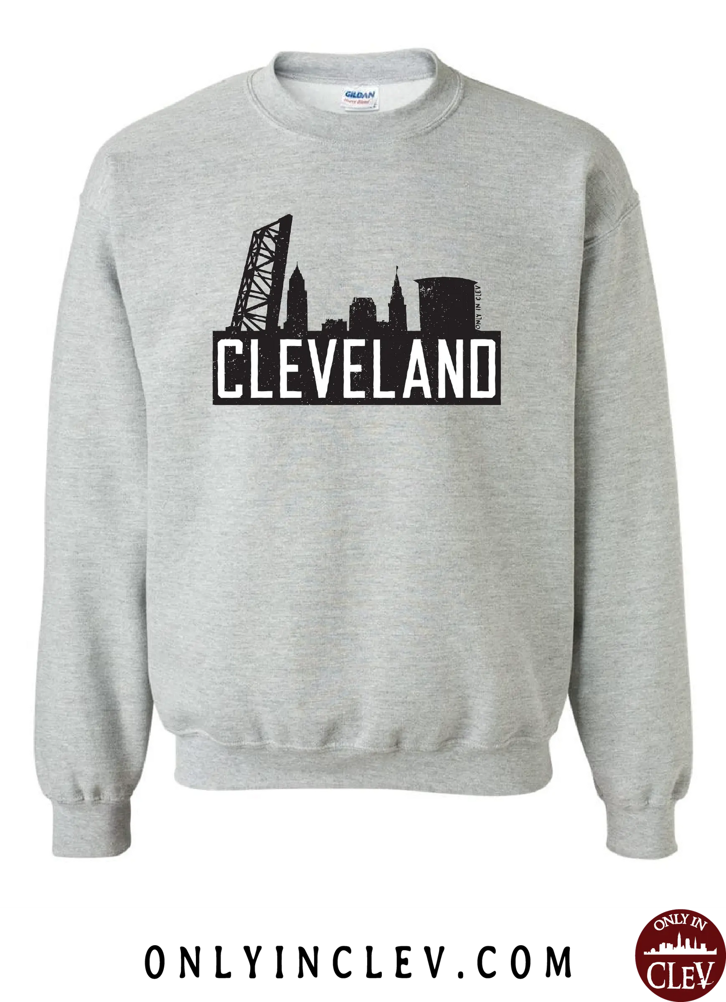 "The Flats Skyline" T Shirt on Gray - Only in Clev