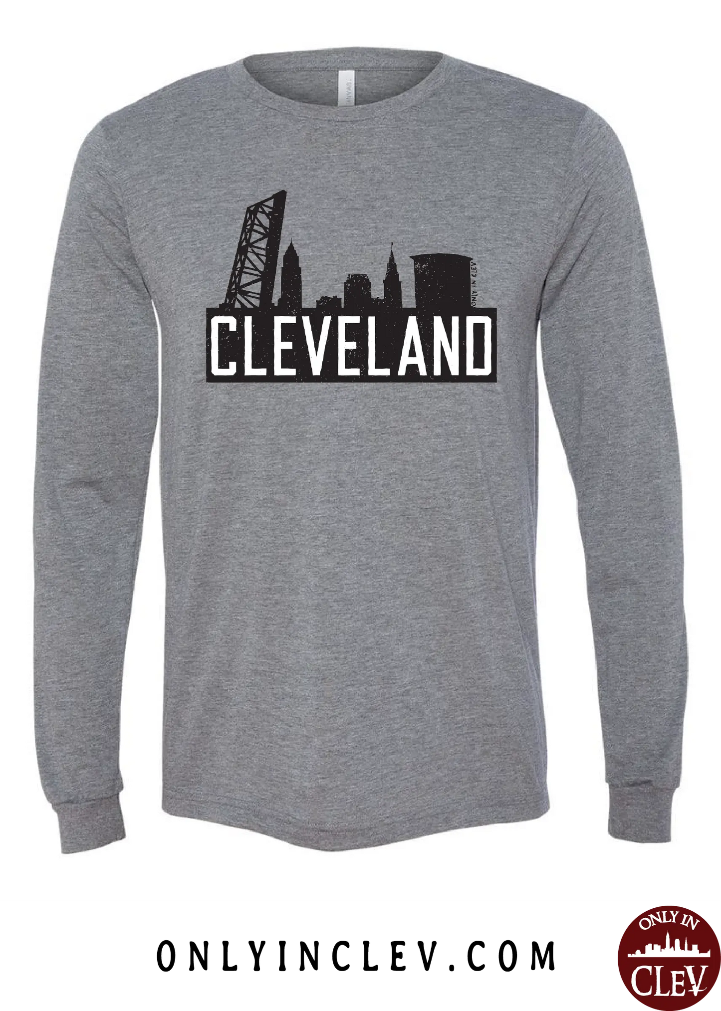 "The Flats Skyline" T Shirt on Gray - Only in Clev