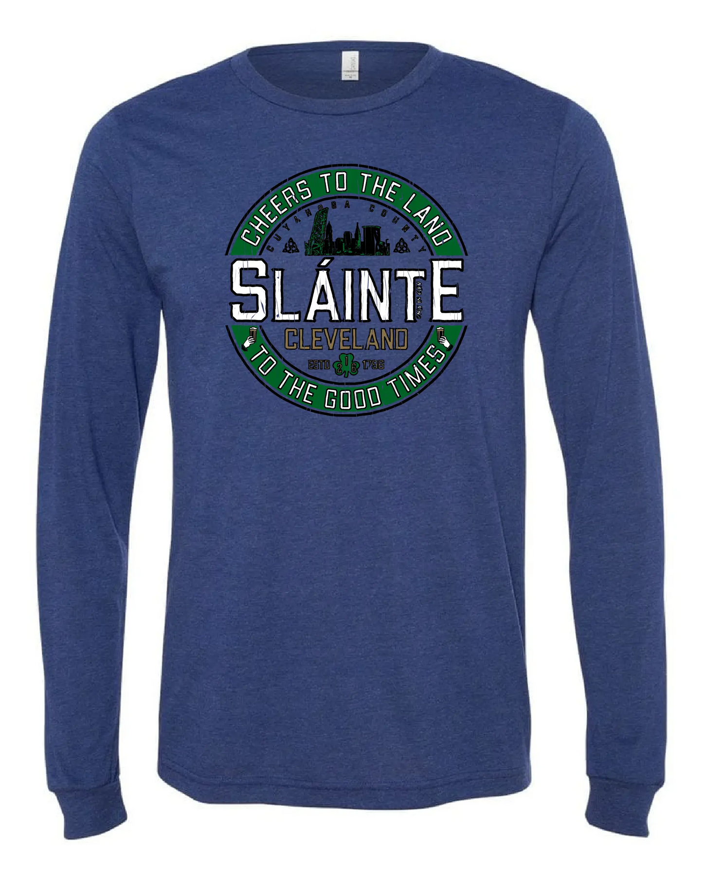 "Slainte" design on Navy Only in Clev 3XL / Unisex Long-Sleeve T-Shirt