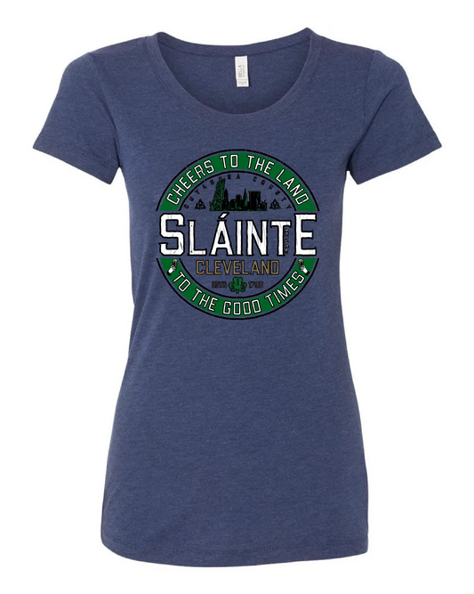 "Slainte" design on Navy Only in Clev 2XL / Women's Short-Sleeve T-Shirt