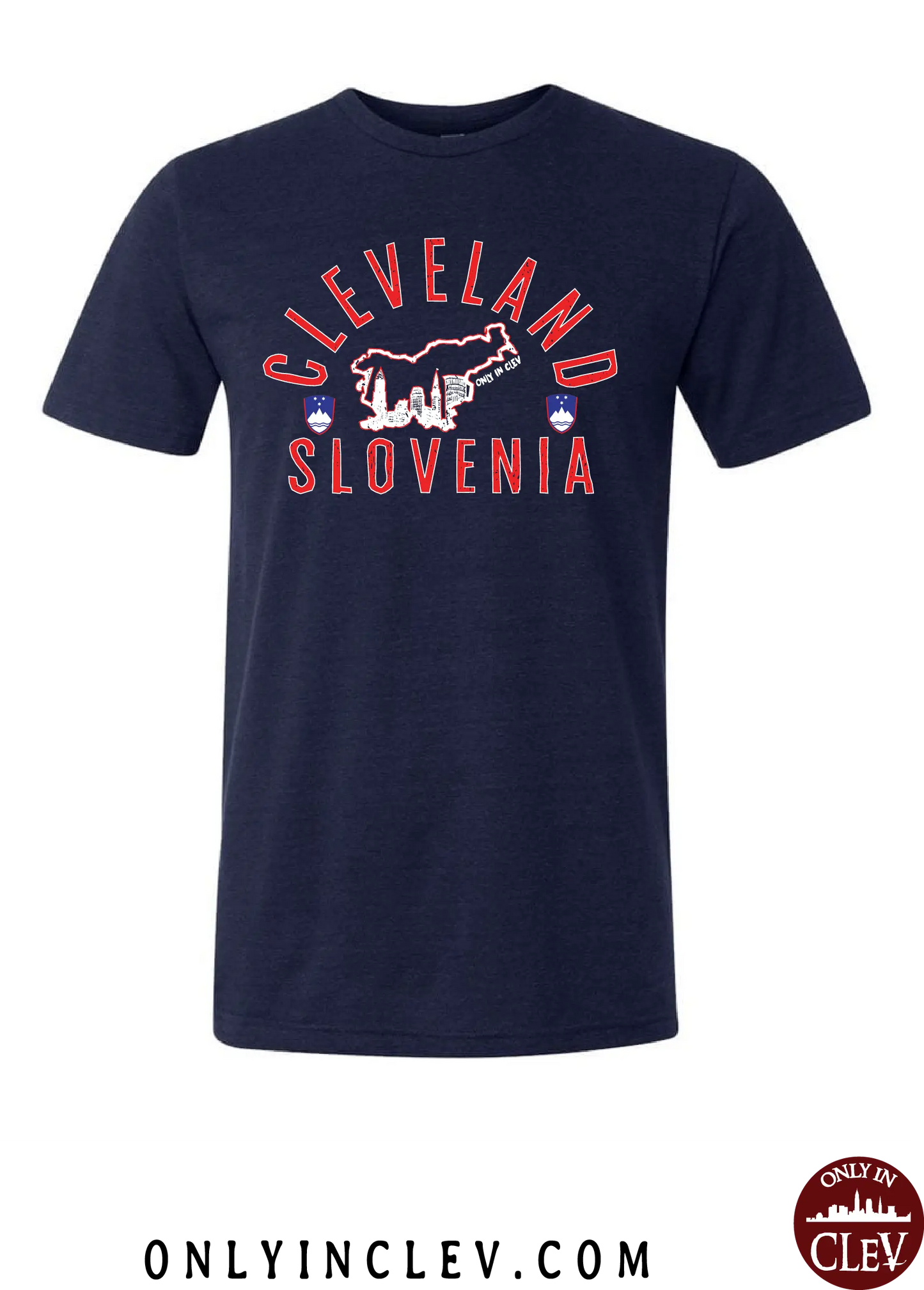"Cleveland Slovenia" Design on Navy - Only in Clev