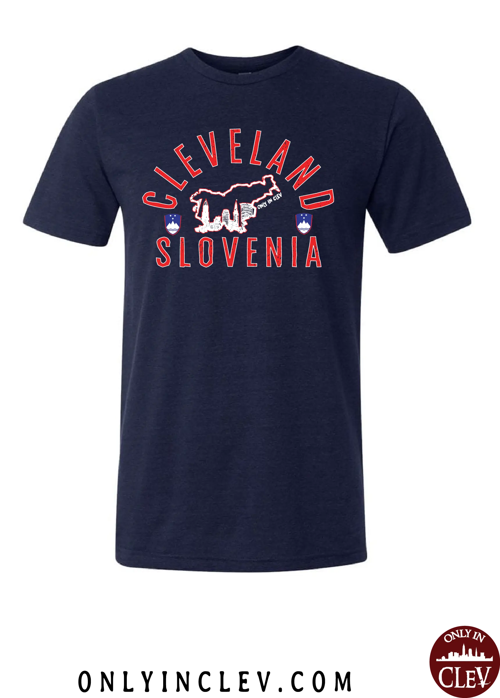 "Cleveland Slovenia" Design on Navy - Only in Clev