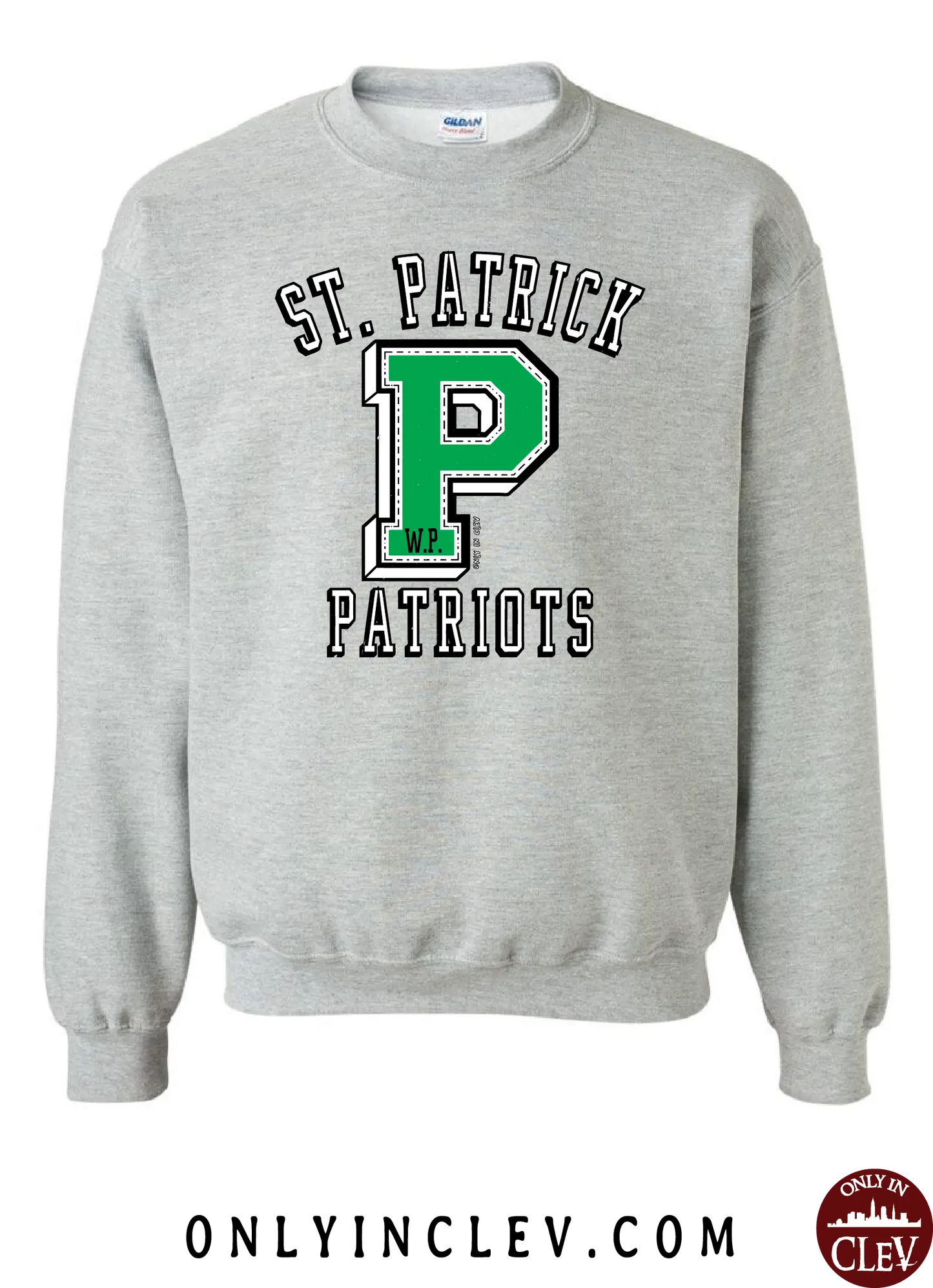 "St. Patrick Patriots" Letterman Design on Gray - Only in Clev