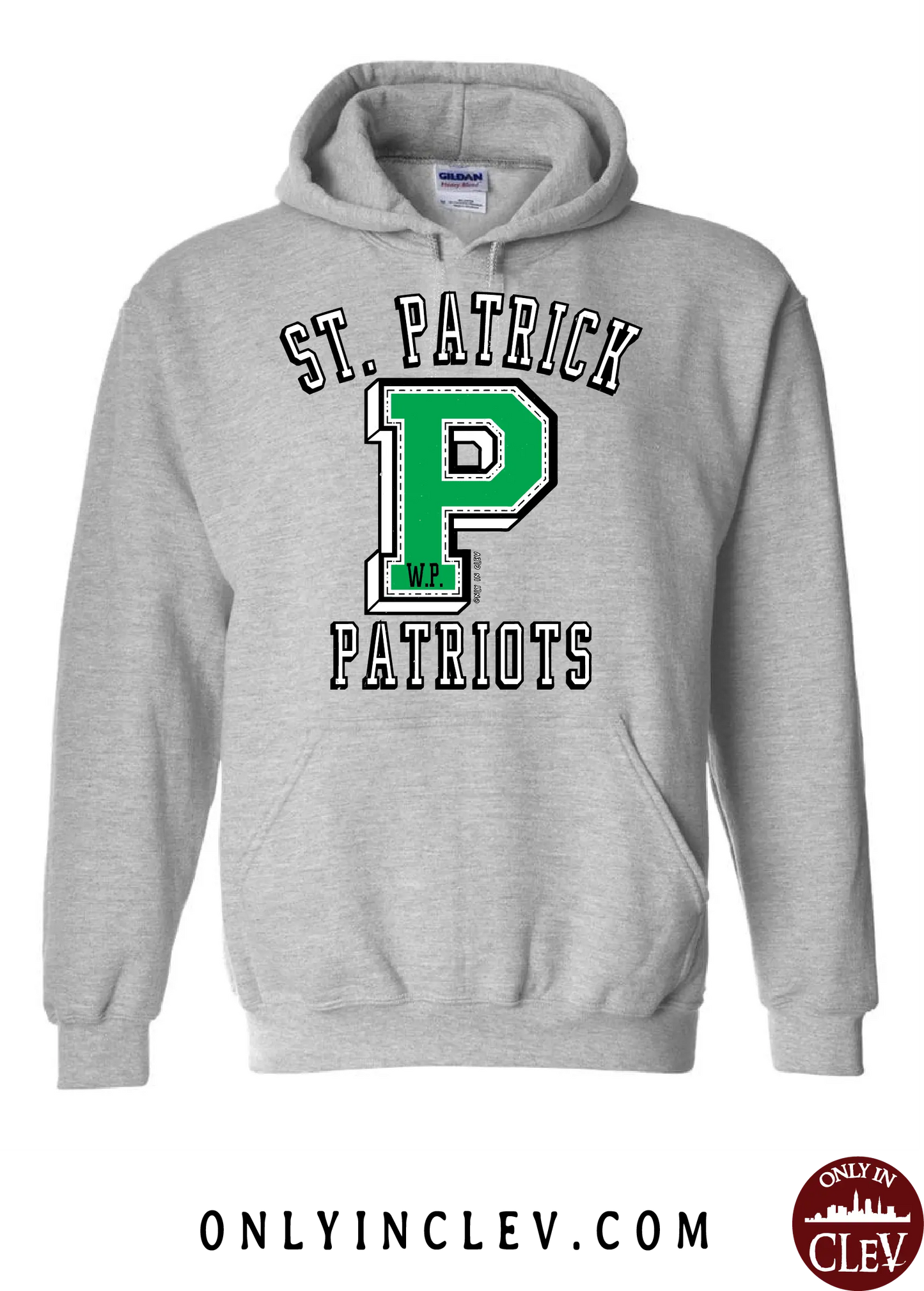"St. Patrick Patriots" Letterman Design on Gray - Only in Clev