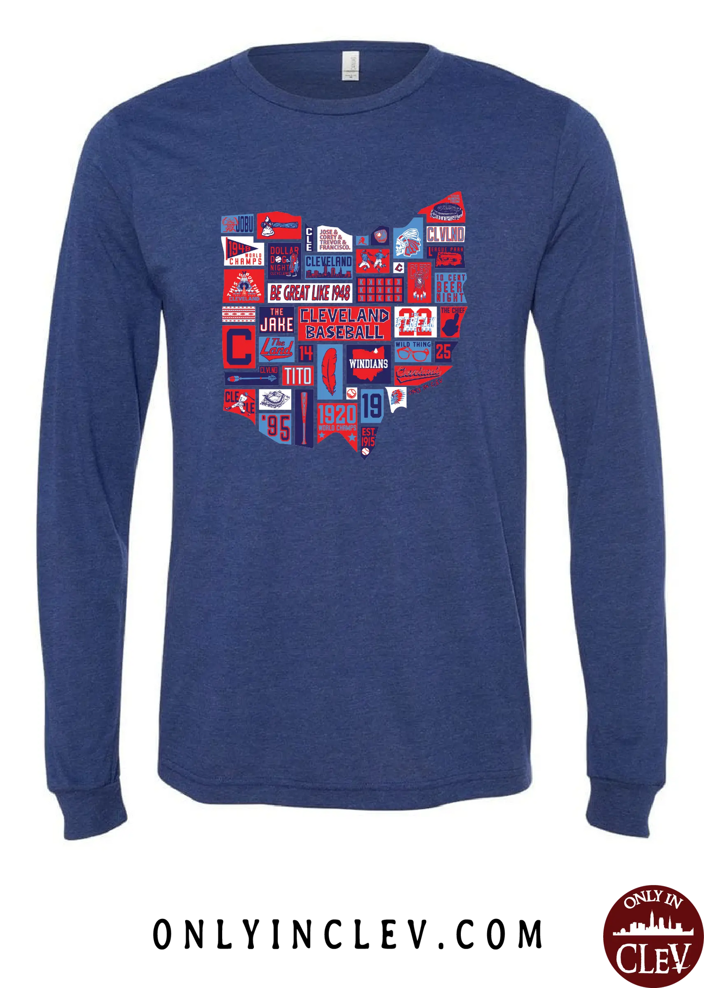 "Cleveland Baseball State" on Navy - Only in Clev