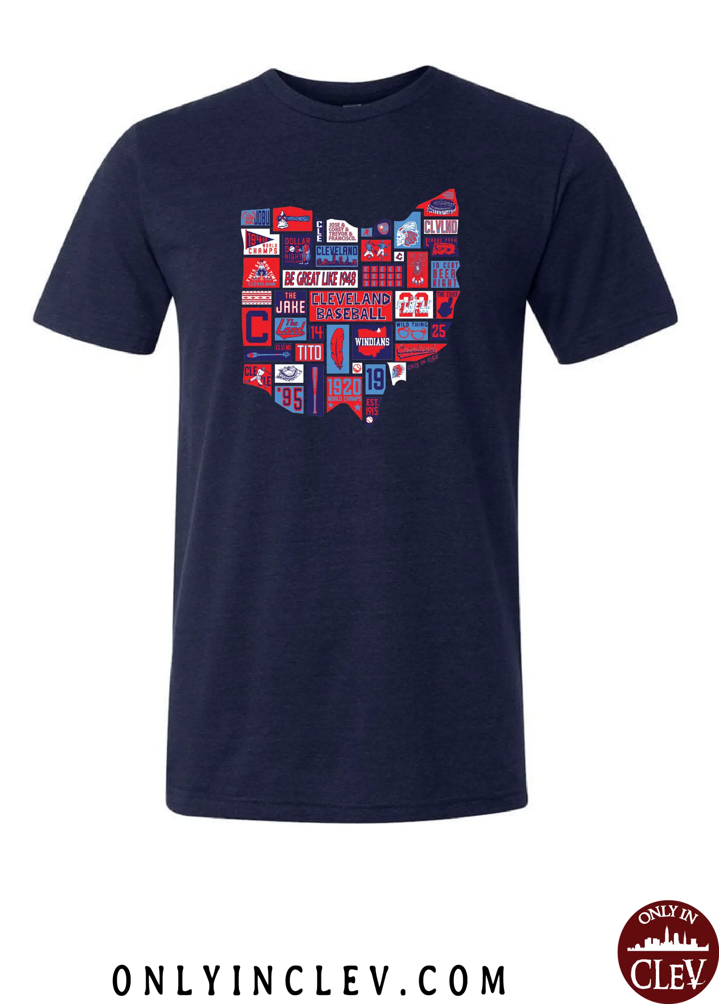 "Cleveland Baseball State" on Navy - Only in Clev