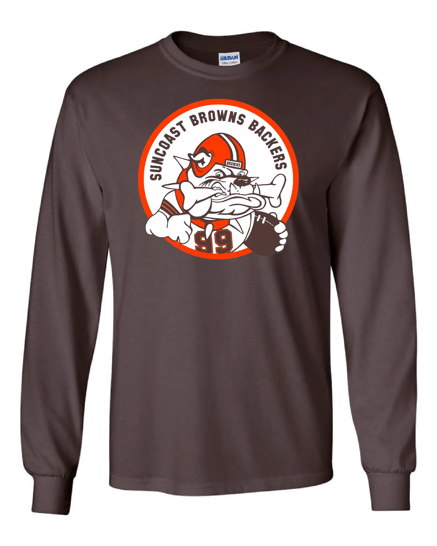 "Suncoast Browns Backers" Design on Brown - Only in Clev 3XL-Unisex-long-sleeve