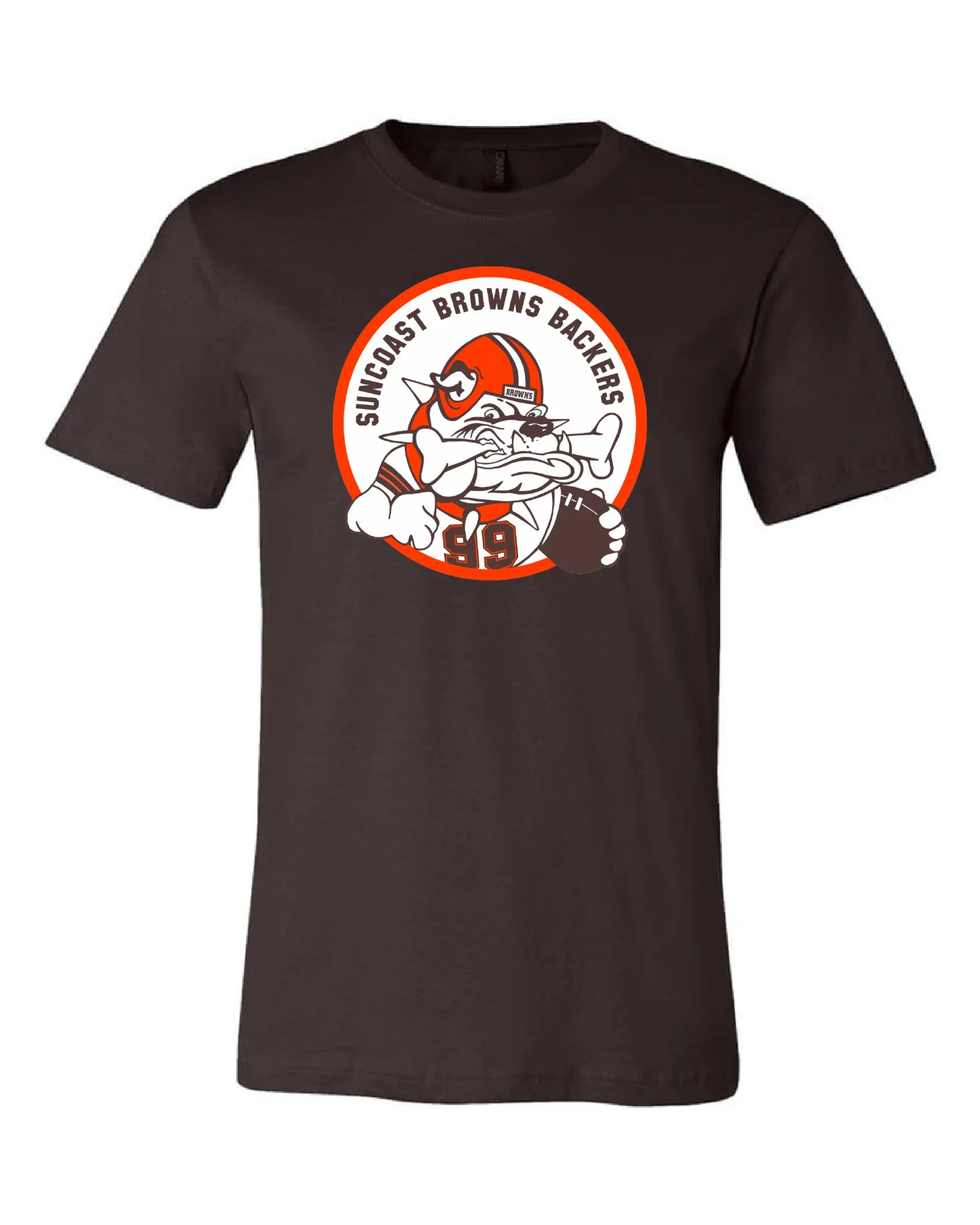 "Suncoast Browns Backers" Design on Brown - Only in Clev 3XL-Men-s-short-sleeve