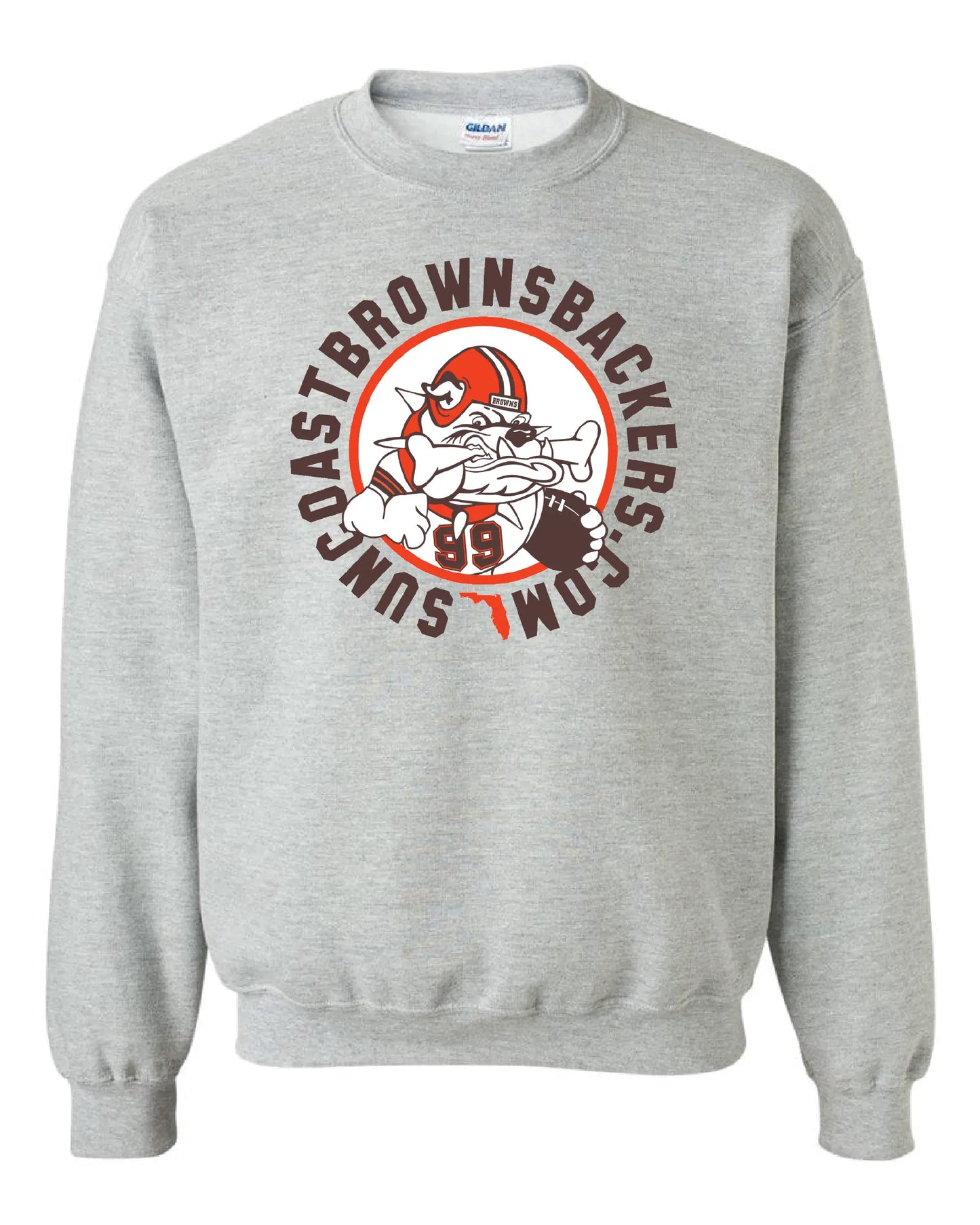 "Suncoast Browns Backers" Design on Gray - Only in Clev 3XL-Unisex-crew-sweatshirt
