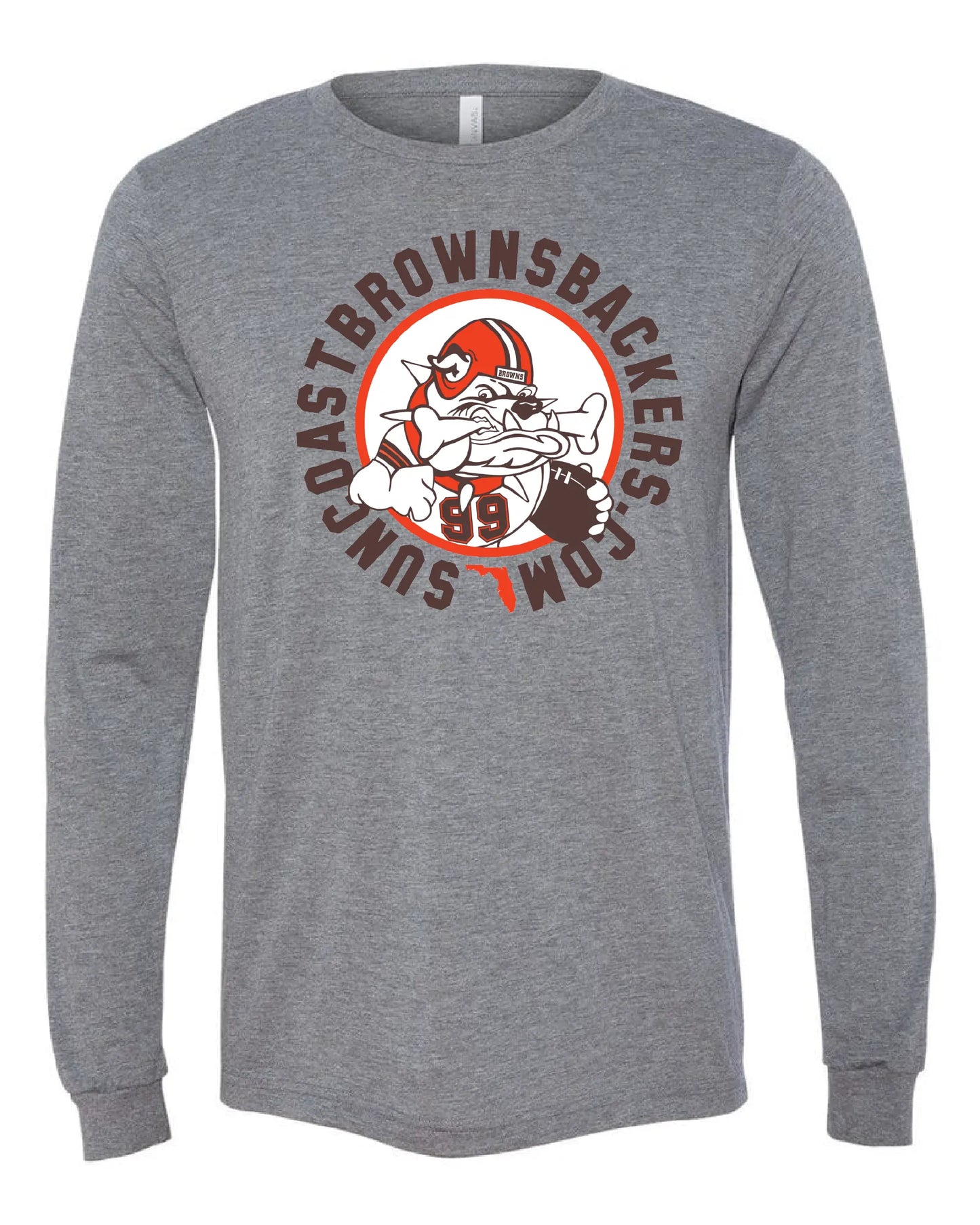 "Suncoast Browns Backers" Design on Gray - Only in Clev 3XL-Unisex-long-sleeve
