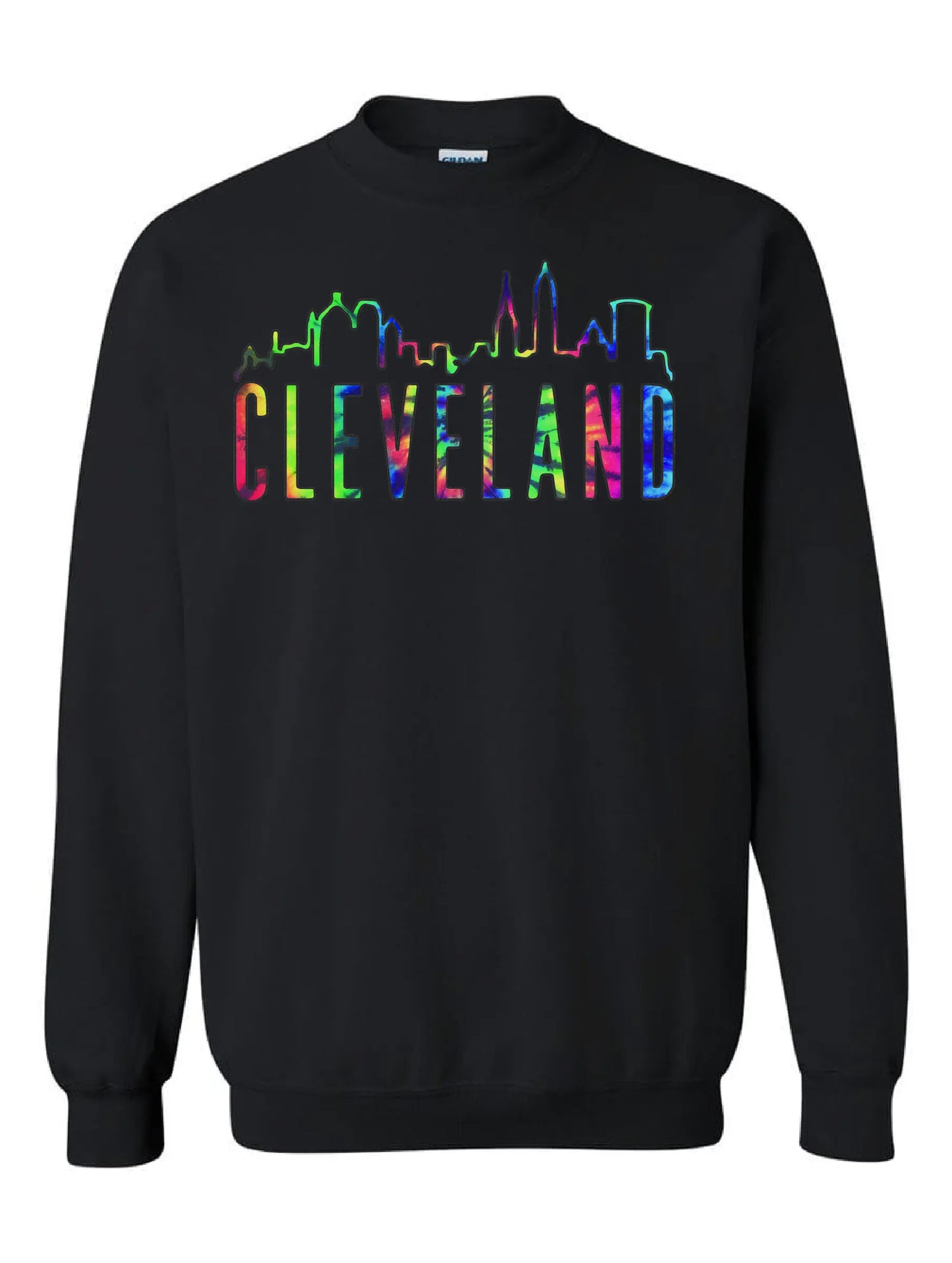 Colorful Skyline Cleveland design on Black - Only in Clev