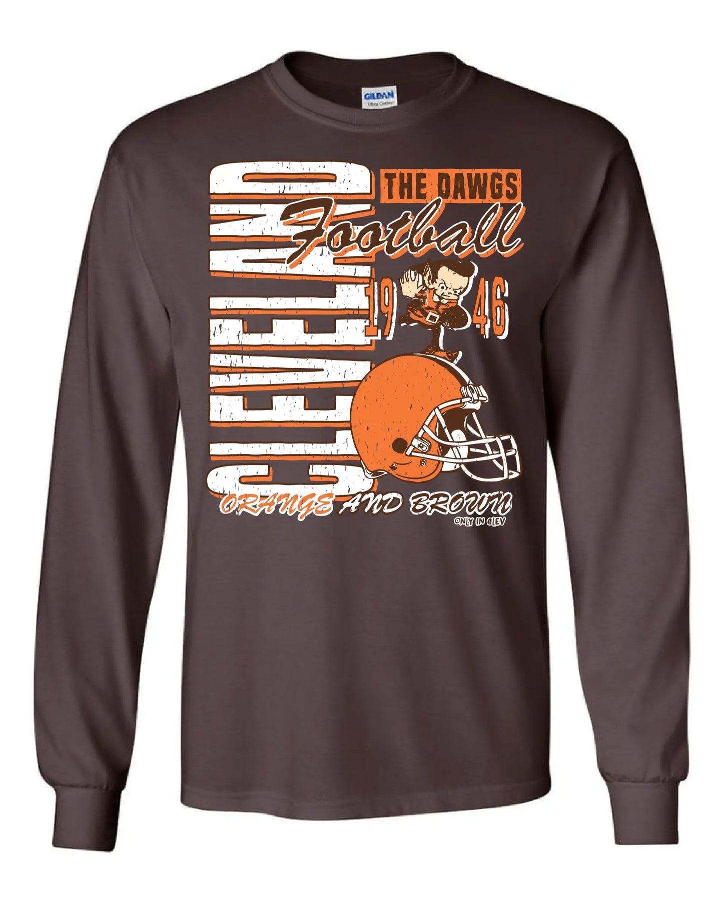 "Old School Vintage Design" on Brown - Only in Clev 3XL-Unisex-long-sleeve