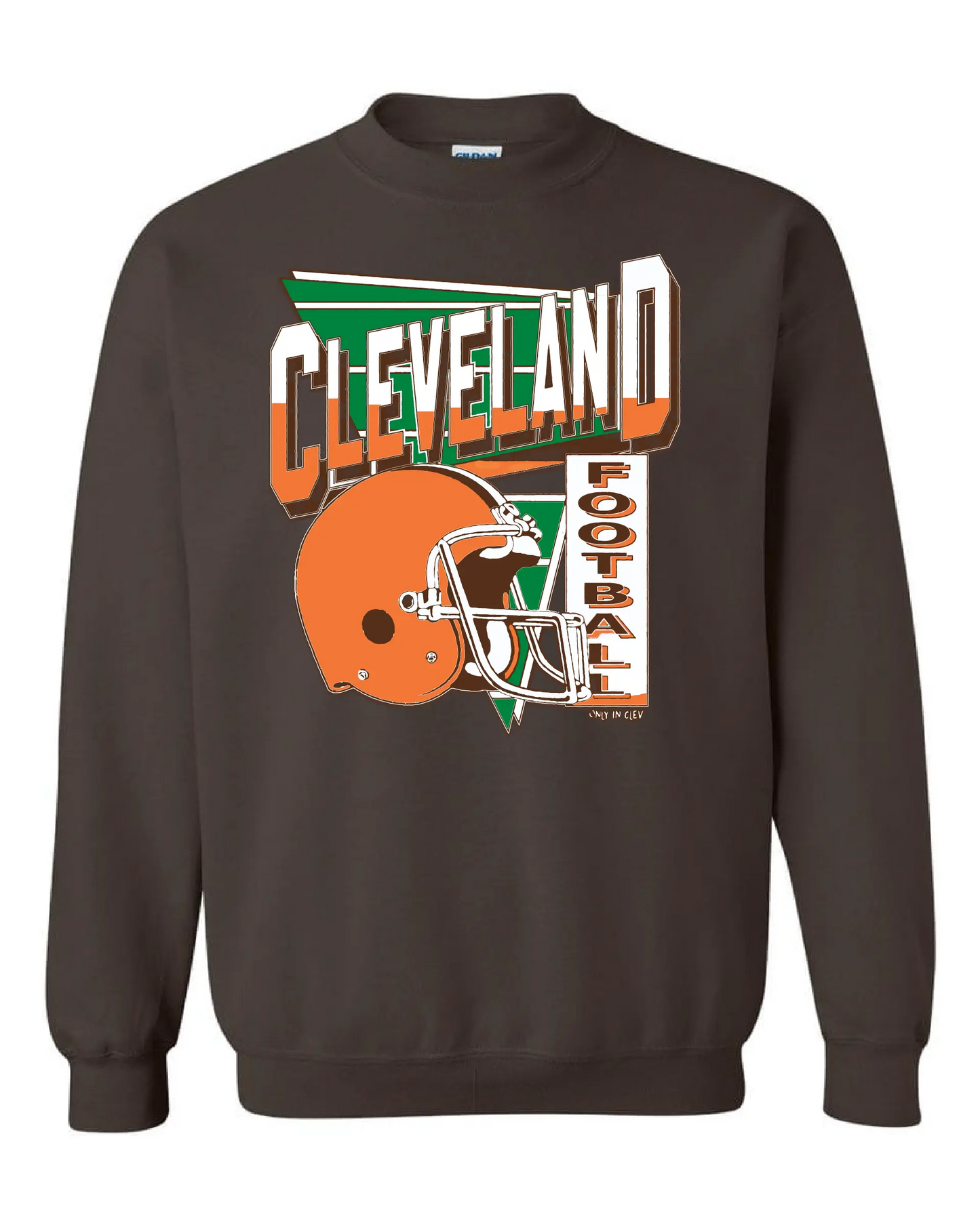 "Cleveland Vintage 80's Throwback" Design on Brown - Only in Clev 3XL-Unisex-crew-sweatshirt