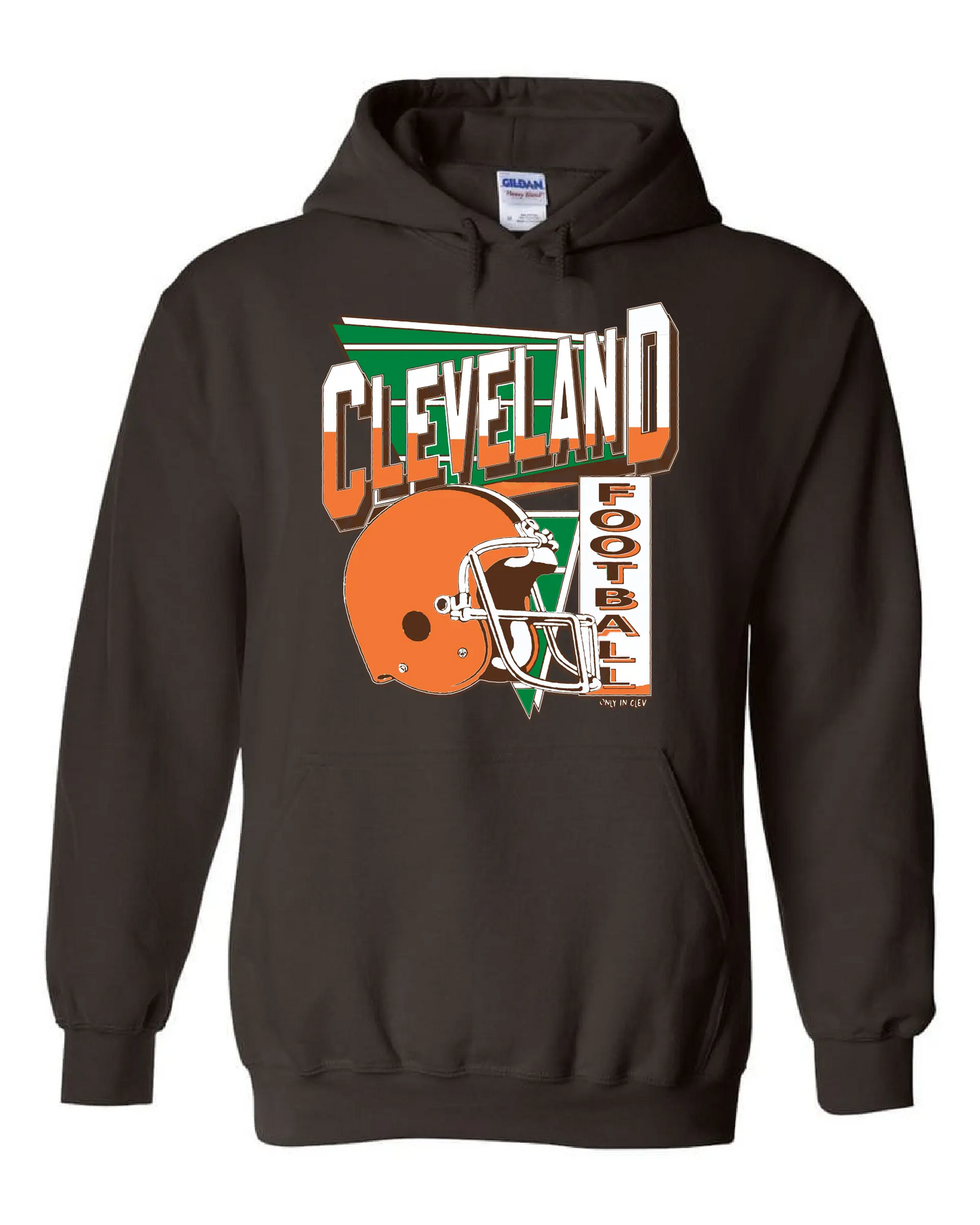 "Cleveland Vintage 80's Throwback" Design on Brown - Only in Clev 3XL-Unisex-hoodie