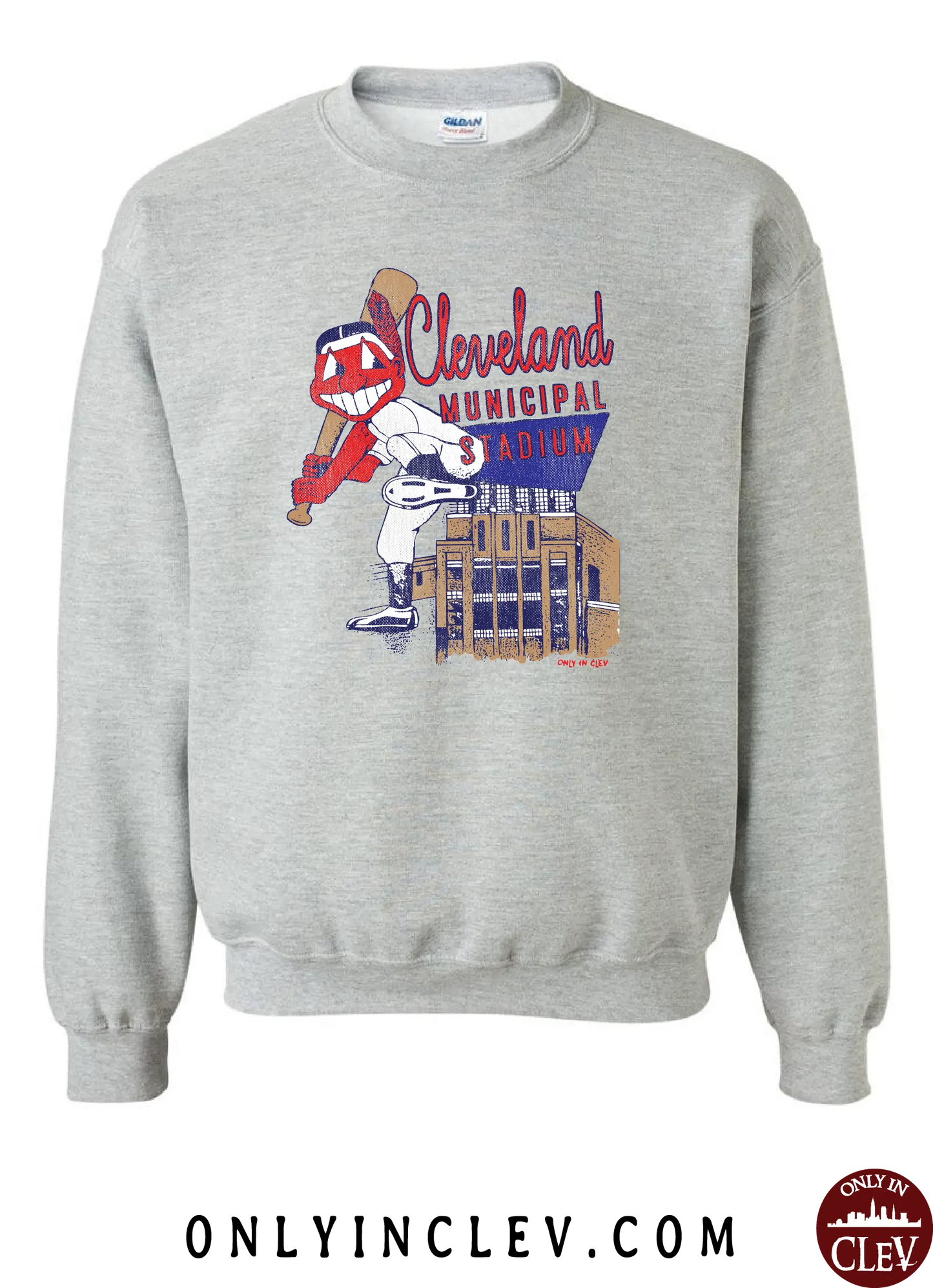 "Cleveland Municipal Stadium (Baseball) on Gray - Only in Clev