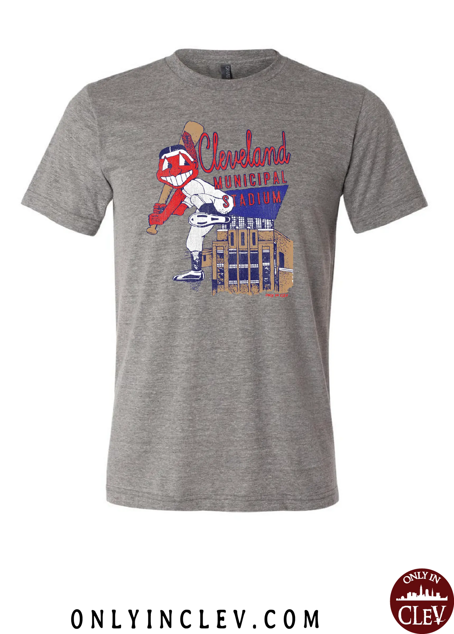"Cleveland Municipal Stadium (Baseball) on Gray - Only in Clev