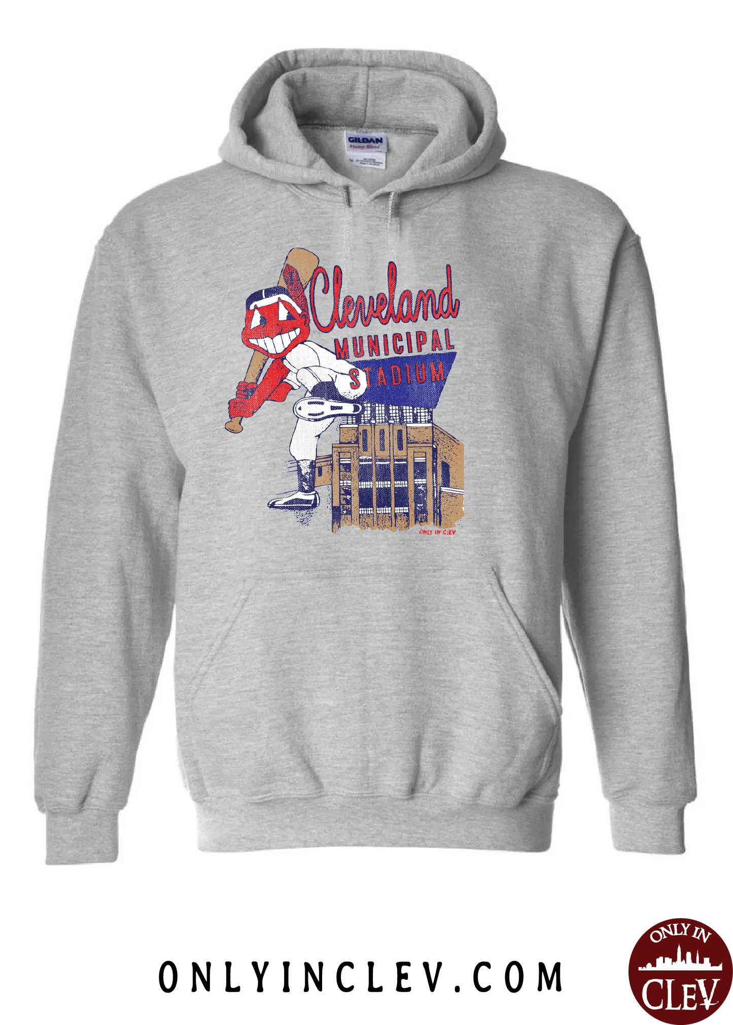 "Cleveland Municipal Stadium (Baseball) on Gray - Only in Clev