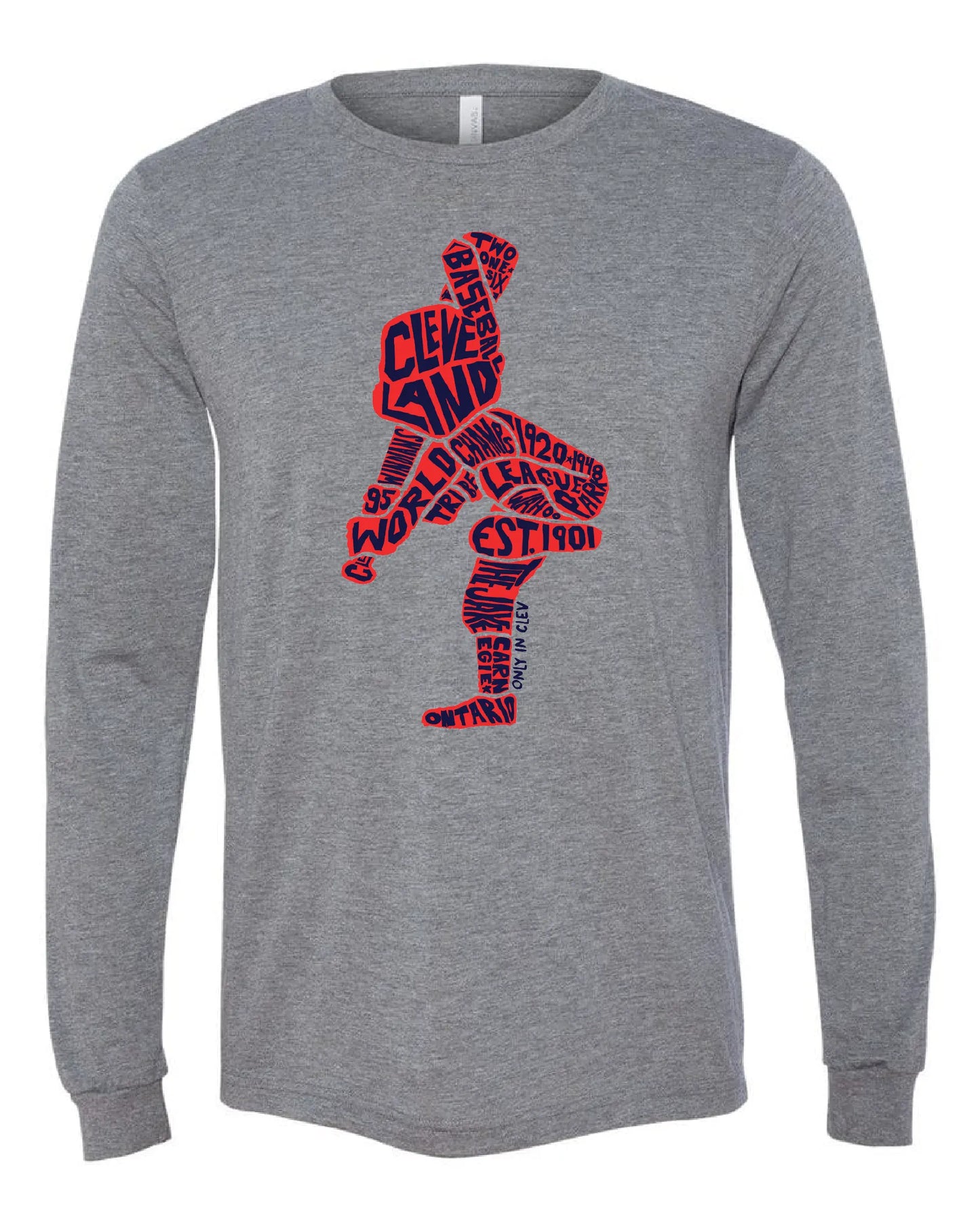 "Cleveland Slugger" on Gray - Only in Clev 3XL-Unisex-Long-Sleeve-T-Shirt