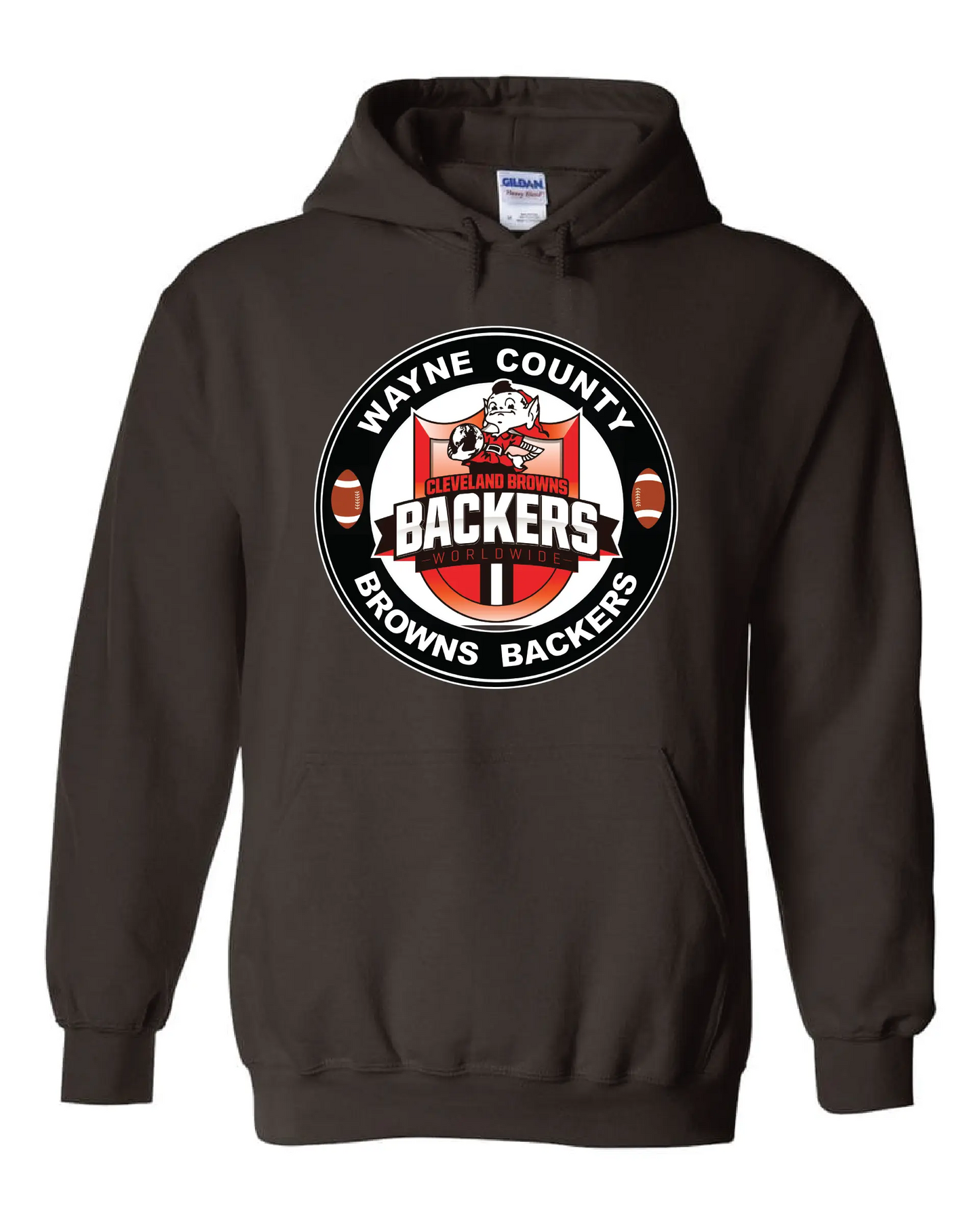 "Wayne County Browns Backers" Design on Brown - Only in Clev 3XL-Unisex-hoodie