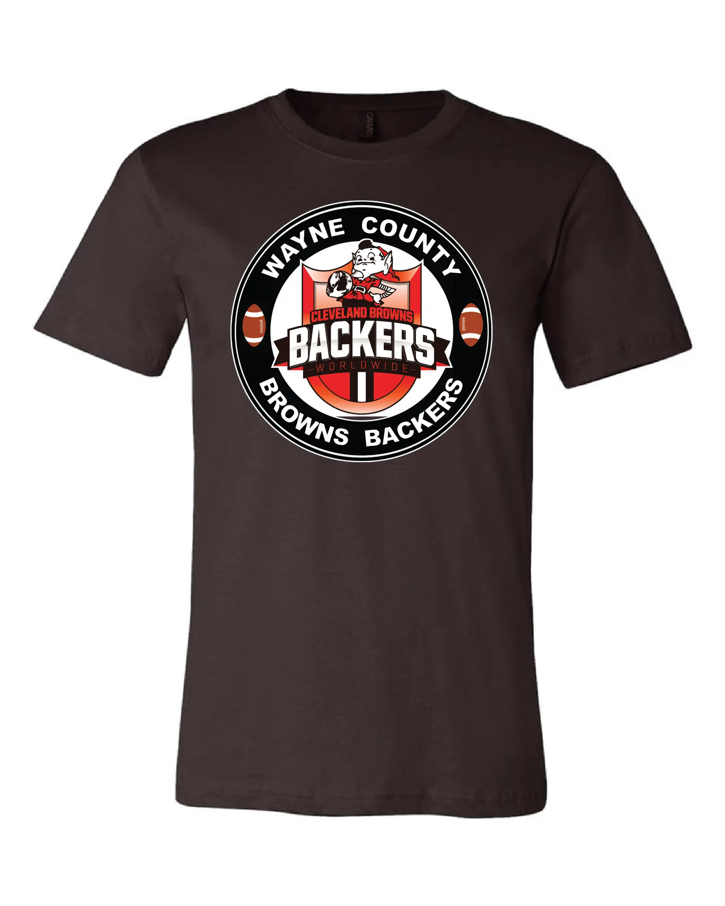 "Wayne County Browns Backers" Design on Brown - Only in Clev 3XL-Men-s-short-sleeve