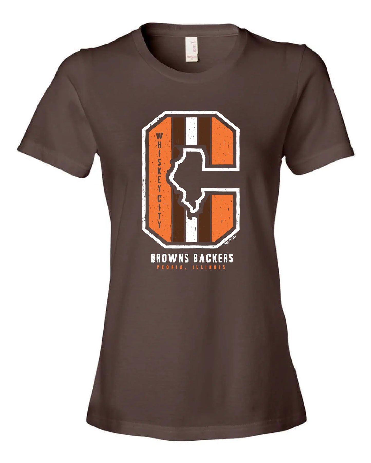 "Whiskey City Backers" Design on Brown - Only in Clev 3XL-Women-s-short-sleeve