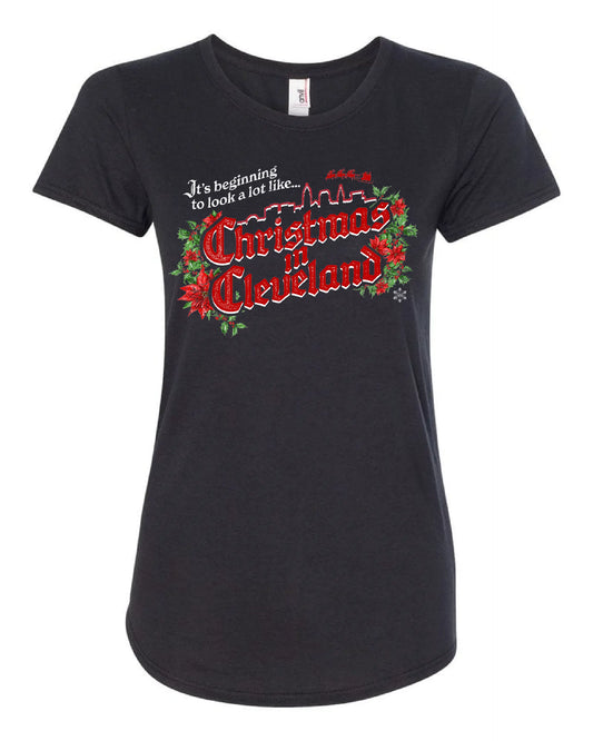 "Cleveland Christmas" on Black - Only in Clev