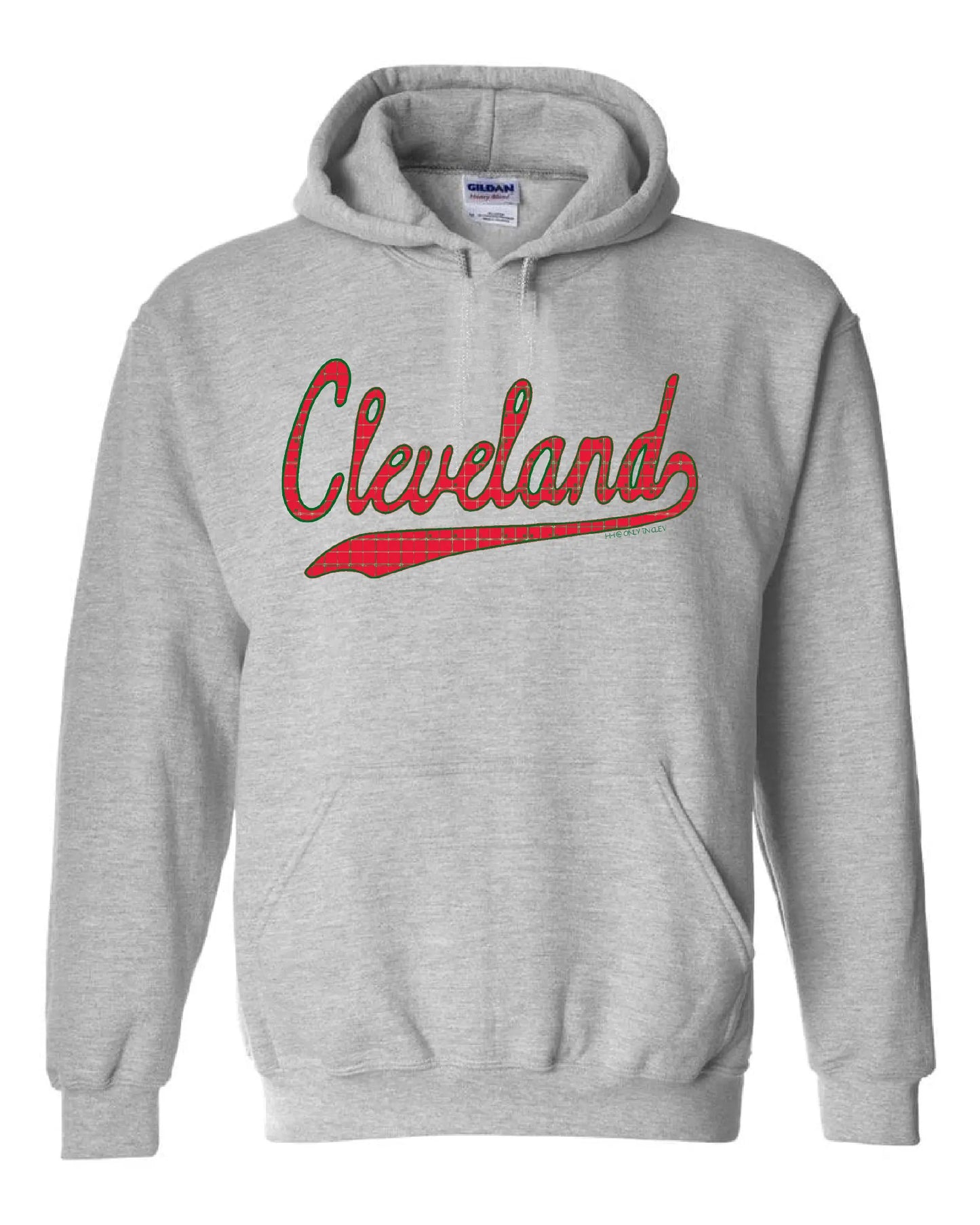 "Cleveland Holiday Script" on Gray - Only in Clev 3XL-Hoodies