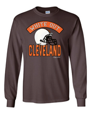 Cleveland Football White Out Design on Brown