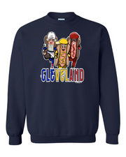 "Cleveland Baseball Ketchup Mustard Onion Dog/Design" on Navy