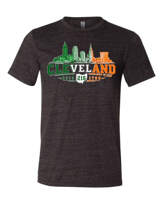 "Cleveland Irish Skyline" on Black Only in Clev