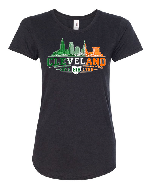 "Cleveland Irish Skyline" on Black Only in Clev