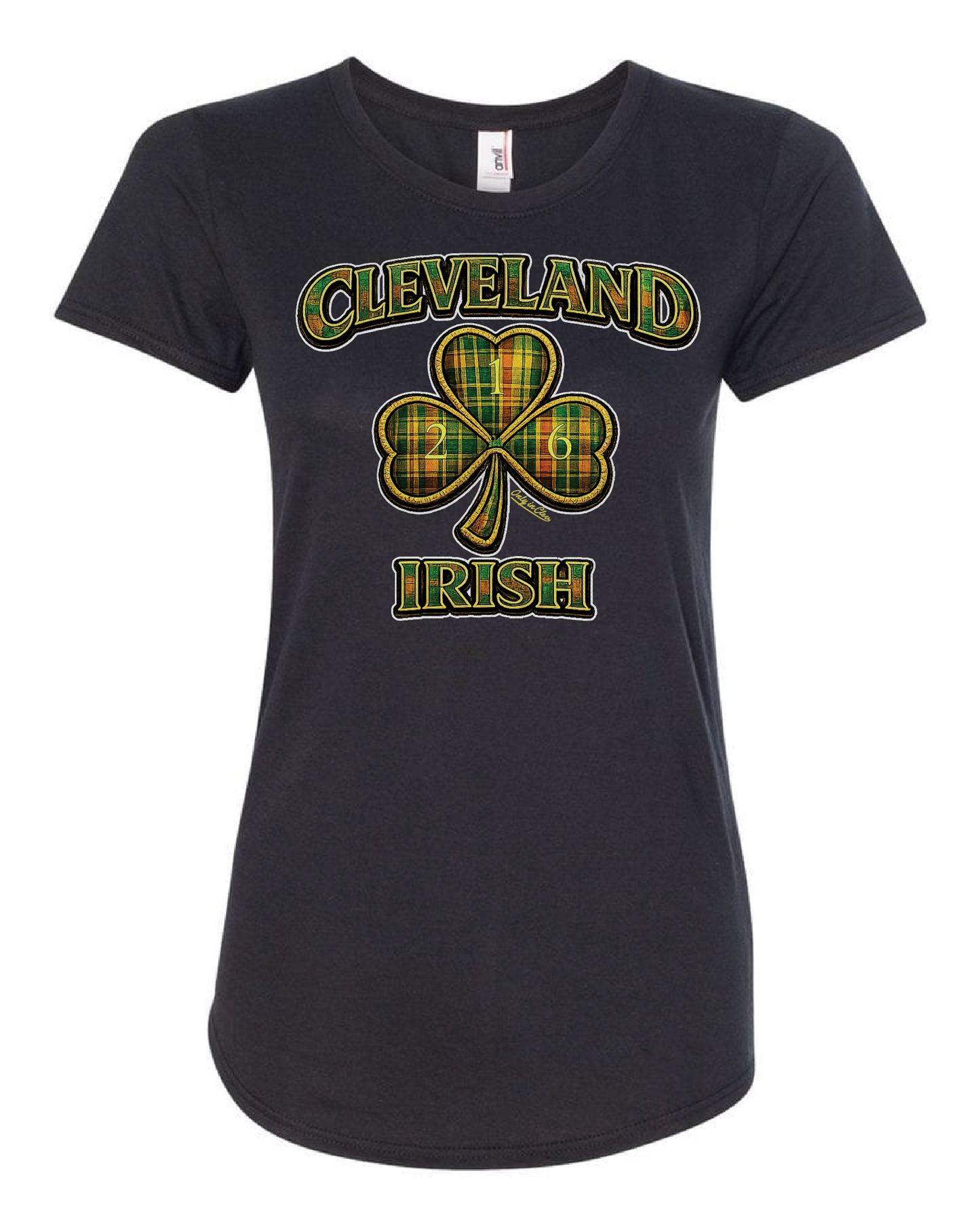 Cleveland  Irish Plaid  Design on Black Only in Clev
